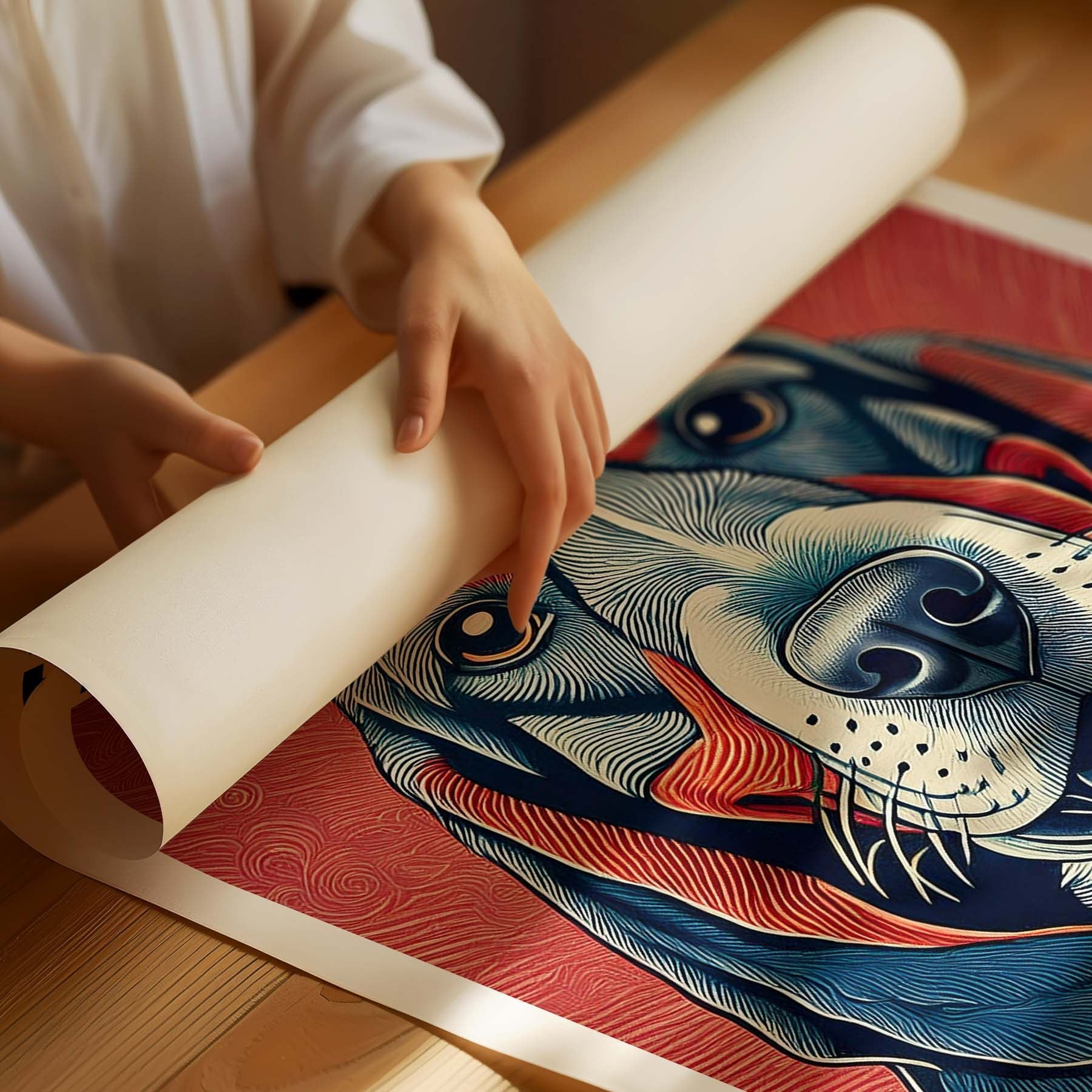 Basset Hound Hokusai Japanese Inspired Dog Series with Text image 1