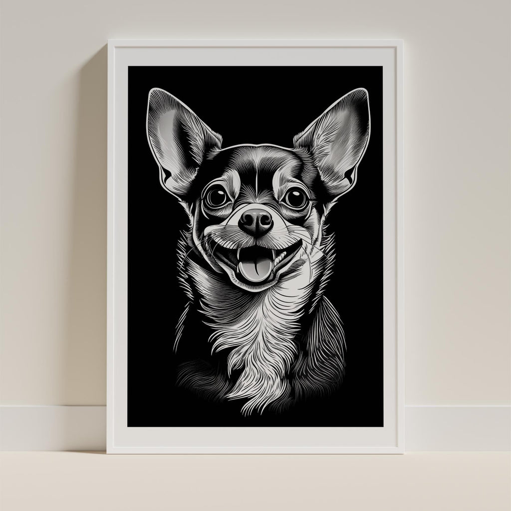 Chihuahua Line Dog Series in Black and White image 9