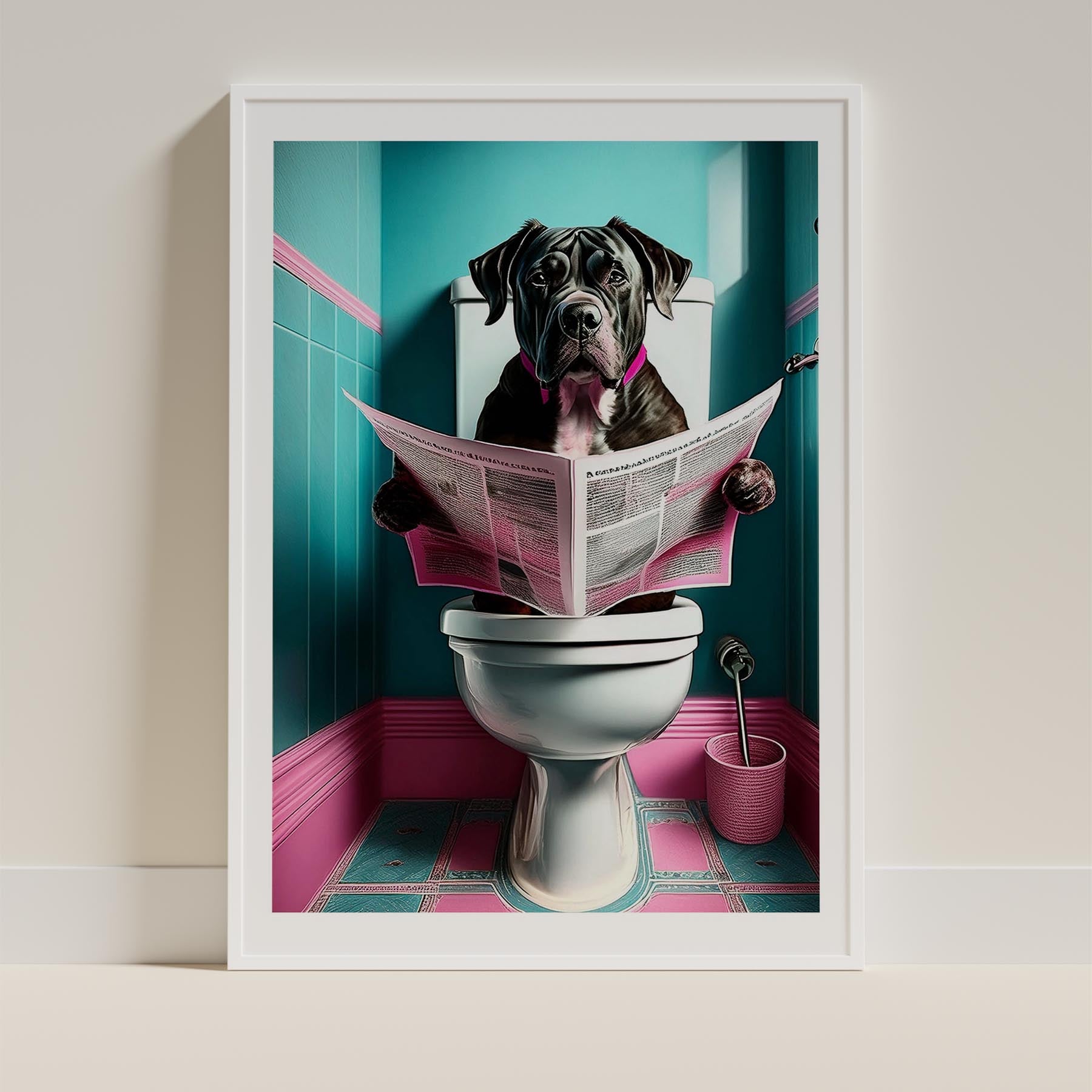 Neapolitan Mastiff Toilet Dogs PInk and Turquise image 9