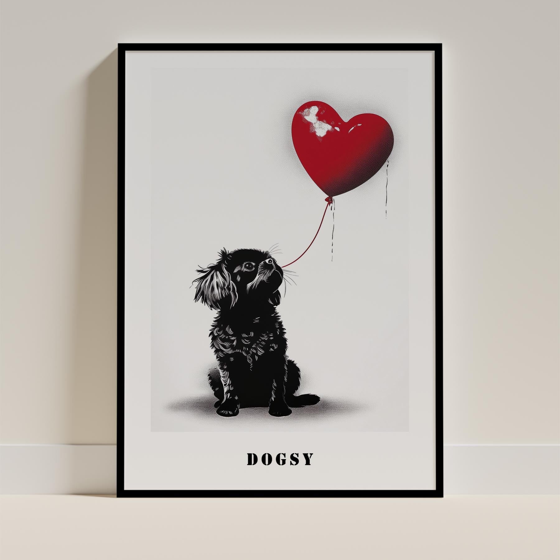 Japanese Chin DOGSY Series inspired by the Art of Banksy with text Dogsy image 11