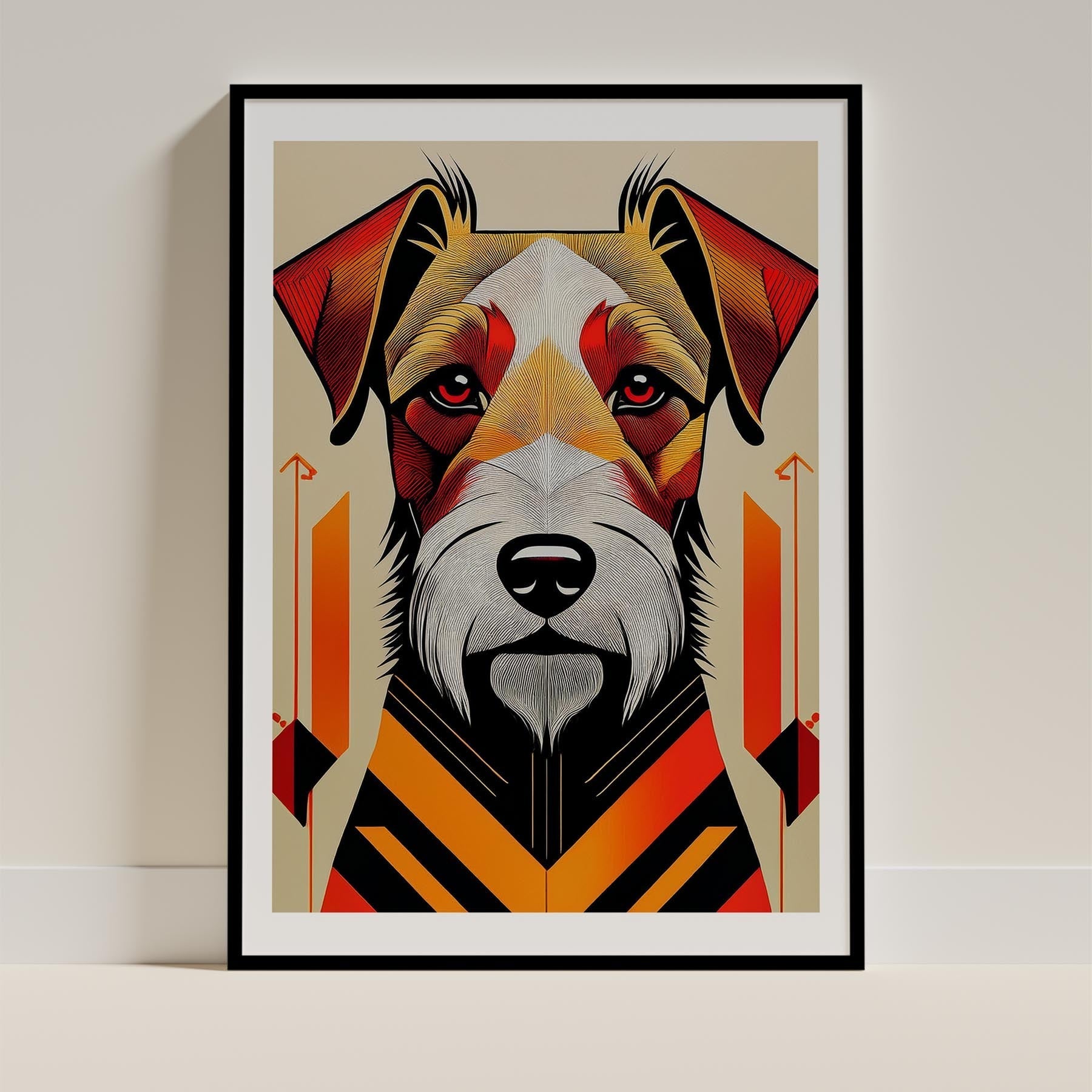 Irish Terrier Geometric Orange Series image 0