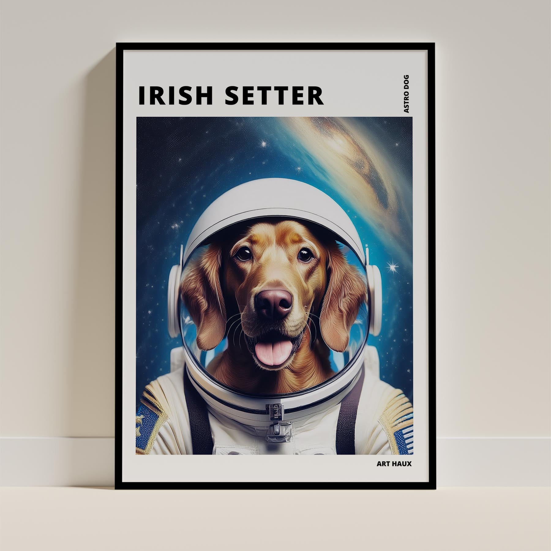 Irish Setter Astronaut Dog Series with Text Astro Dog image 0