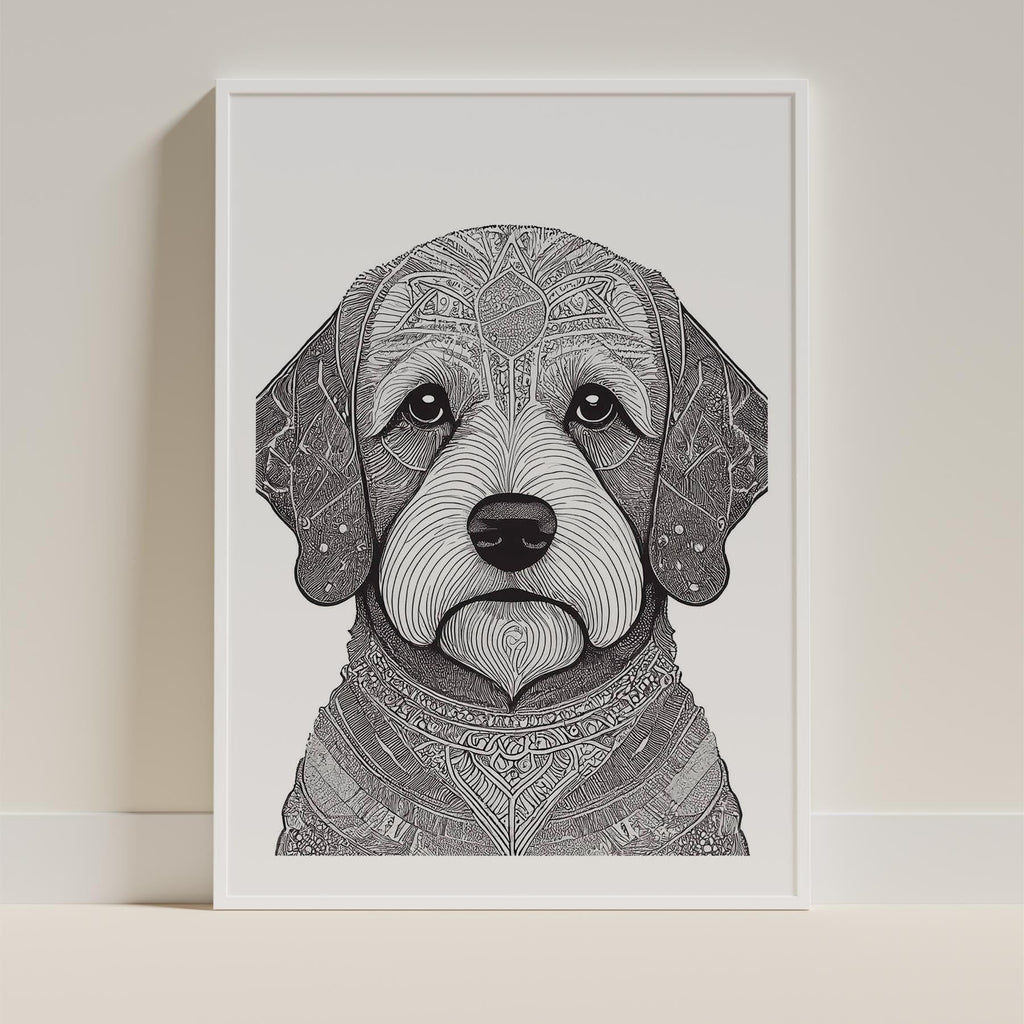 Bichon Frise Mandala Black and White Dog Series image 9