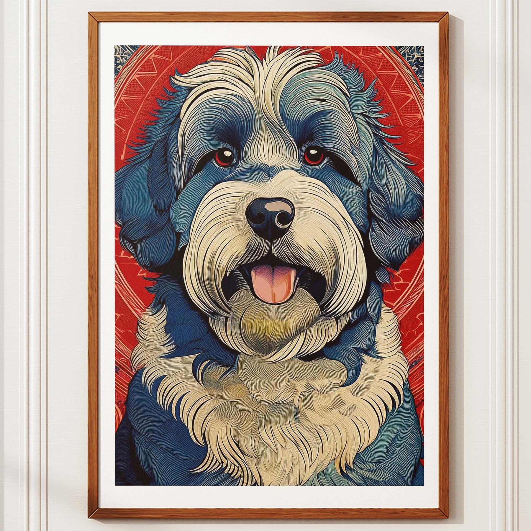 Old English Sheepdog Hokusai Japanese Inspired Dog Series image 10