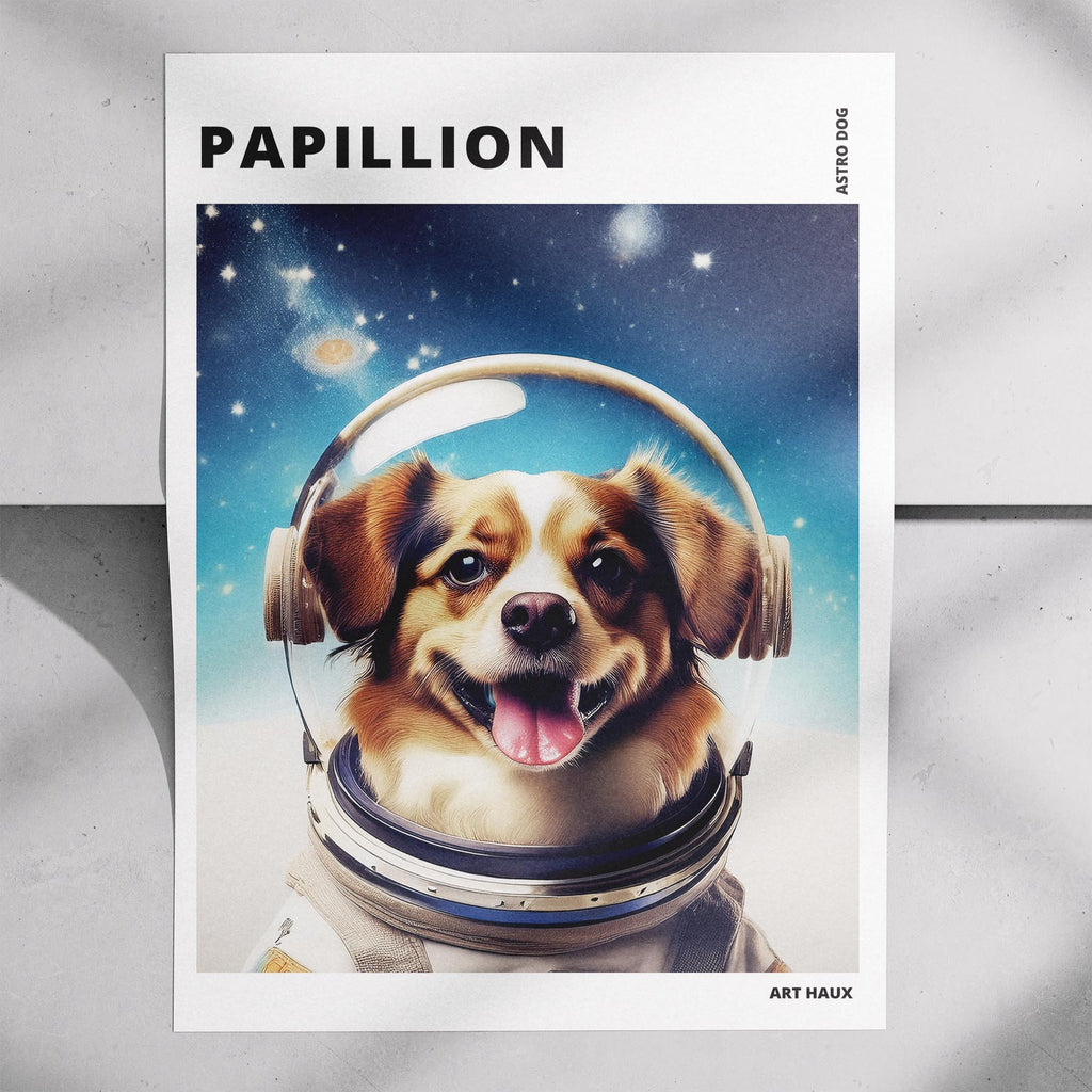 Papillon Astronaut Dog Series with Text Astro Dog image 7