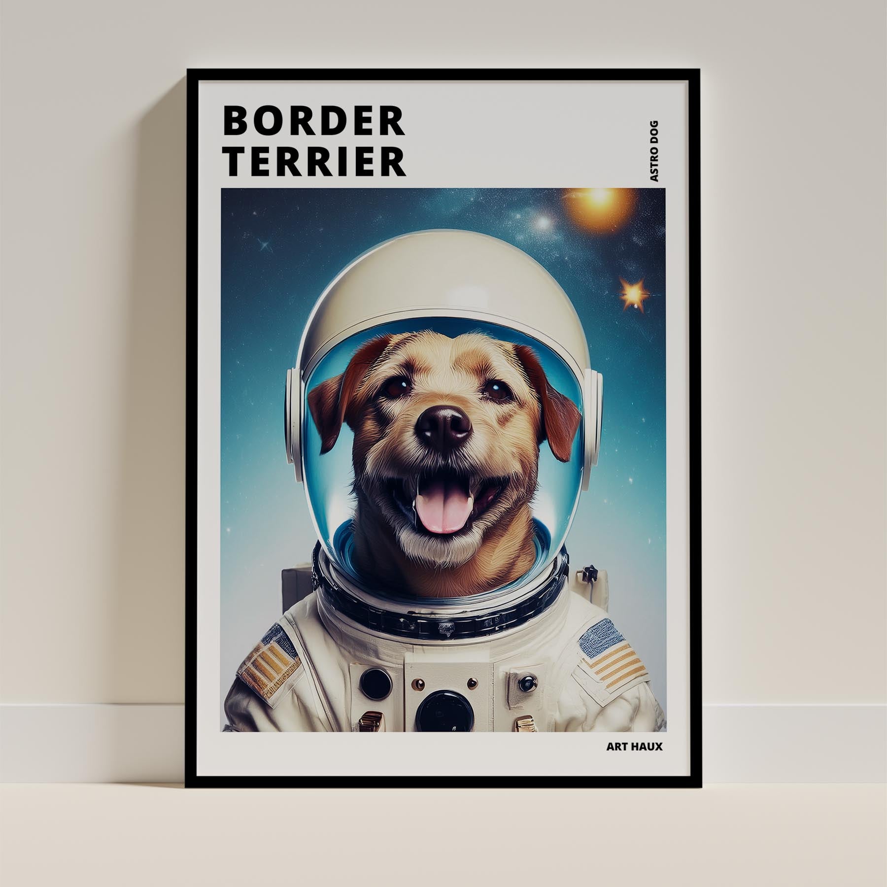 Border Terrier Astronaut Dog Series with Text Astro Dog image 0