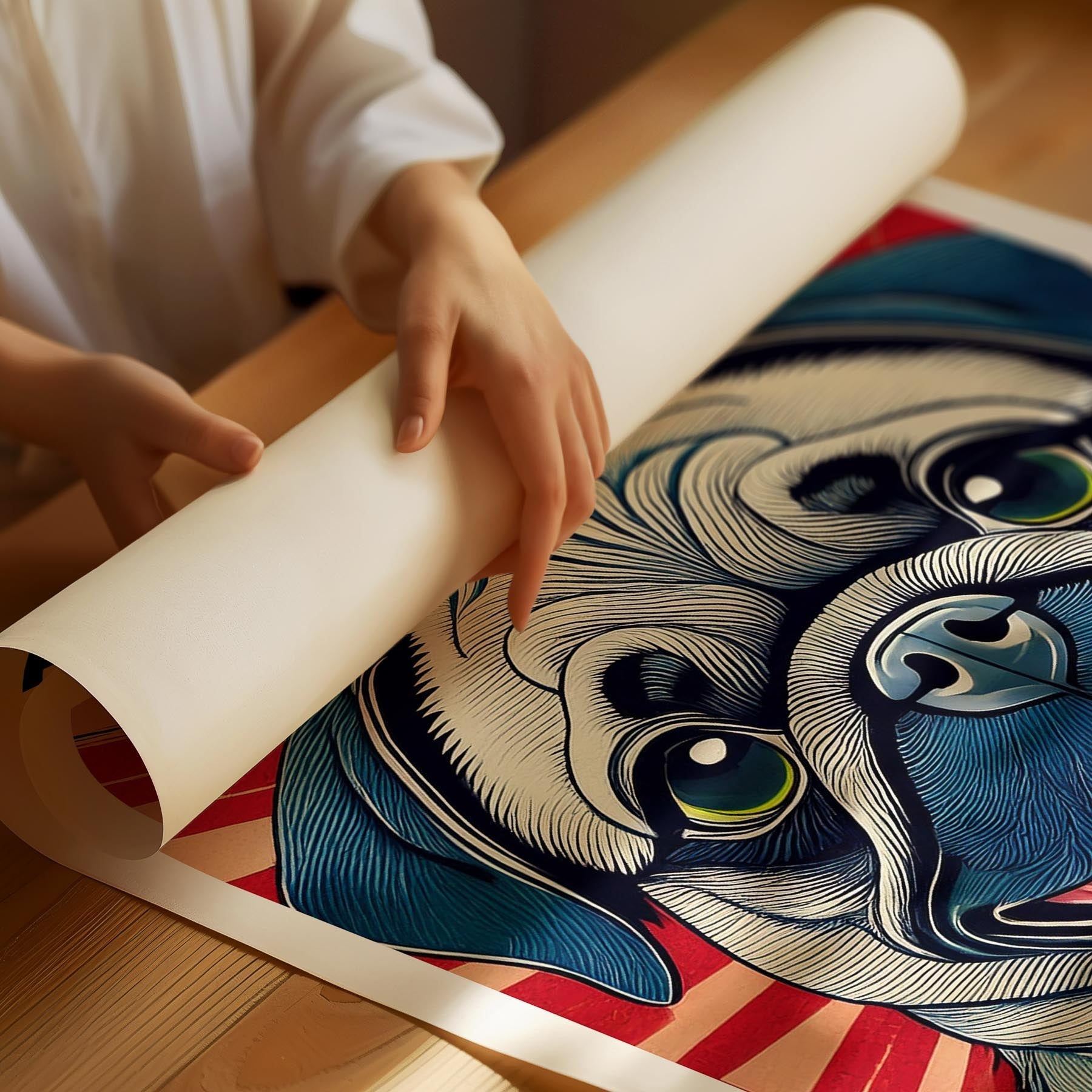 Pug Hokusai Japanese Inspired Dog Series with Text image 1