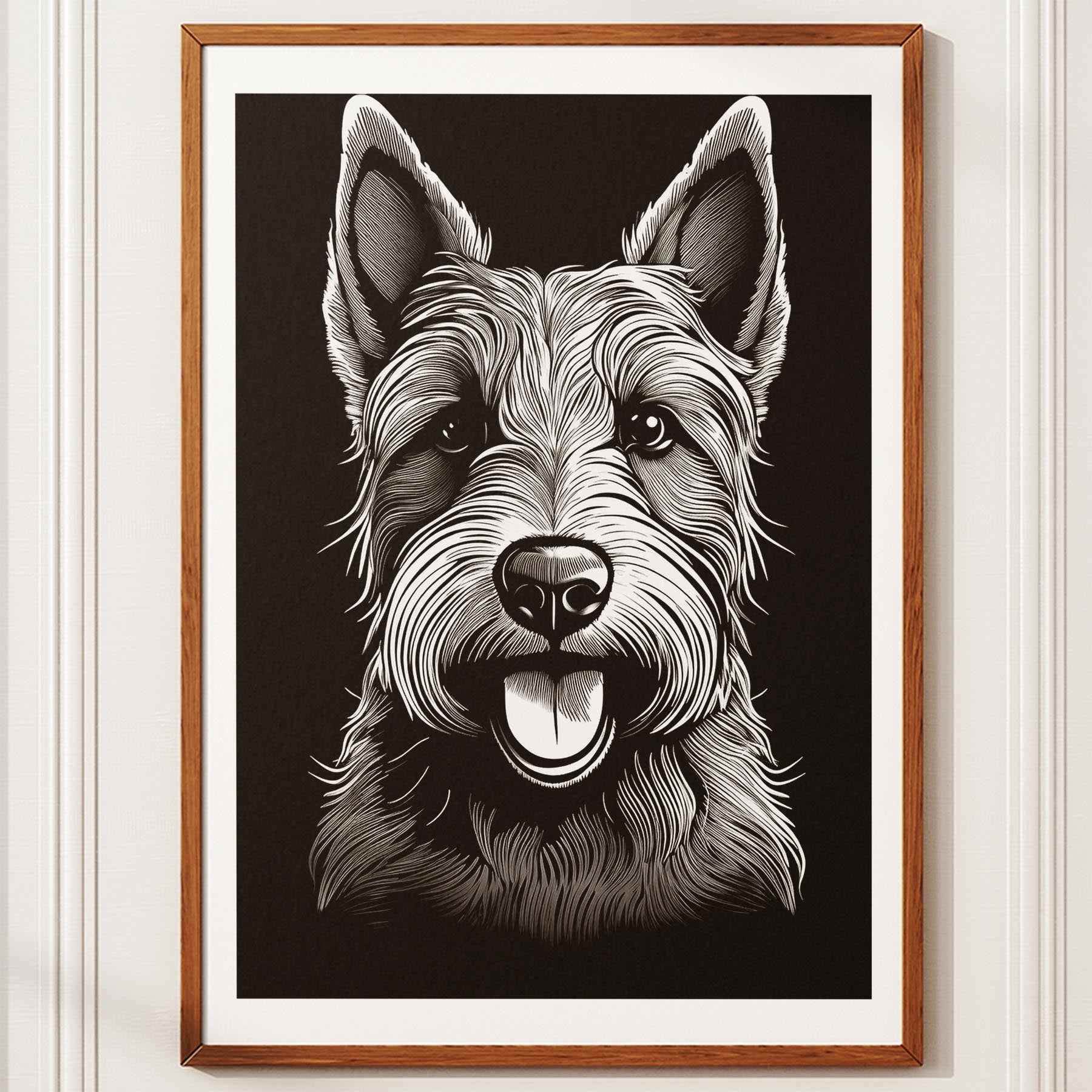 Scottish Terrier Line Dog Series in Black and White image 10