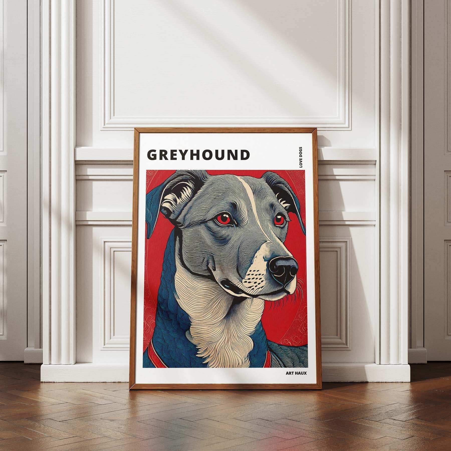 Greyhound Hokusai Japanese Inspired Dog Series with Text image 4