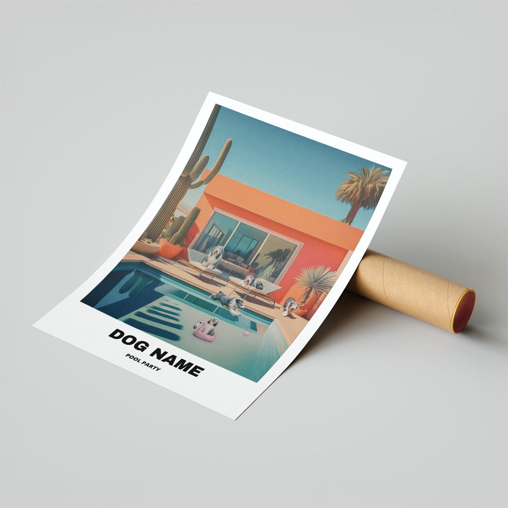 Old English Sheepdog Custom Pool Party WITH TEXT image 6