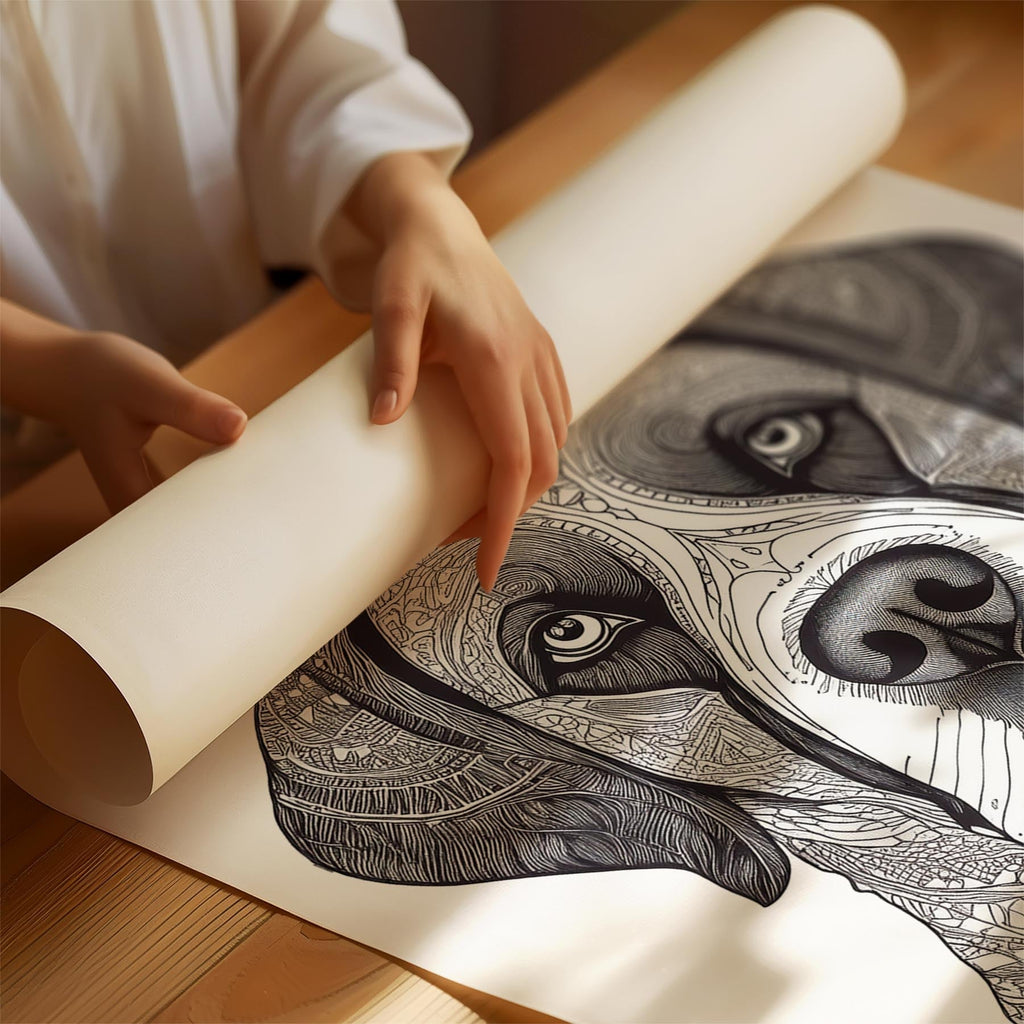 Saint Bernard Mandala Black and White Dog Series image 1