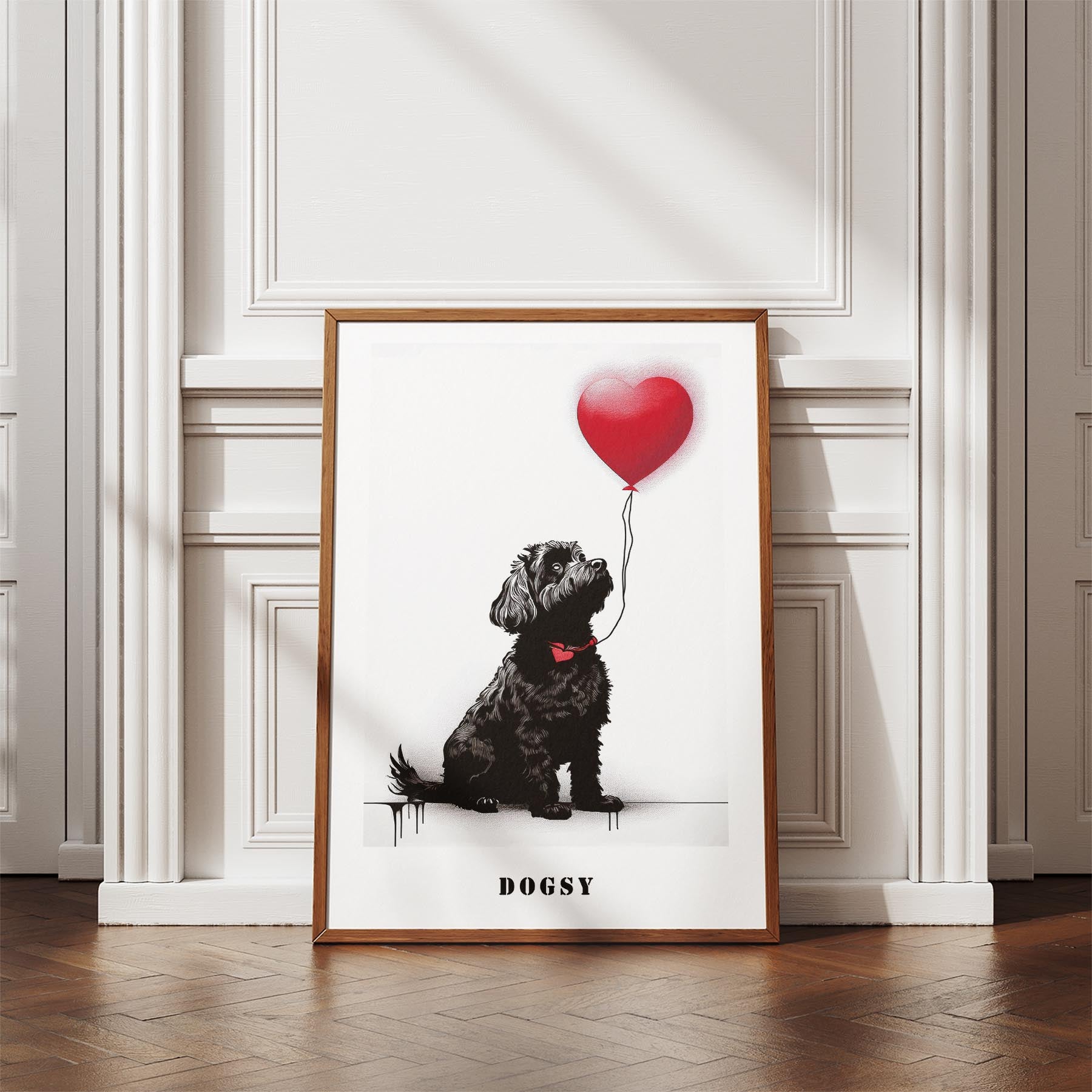 Coton de Tulear DOGSY Series inspired by the Art of Banksy with text Dogsy image 4