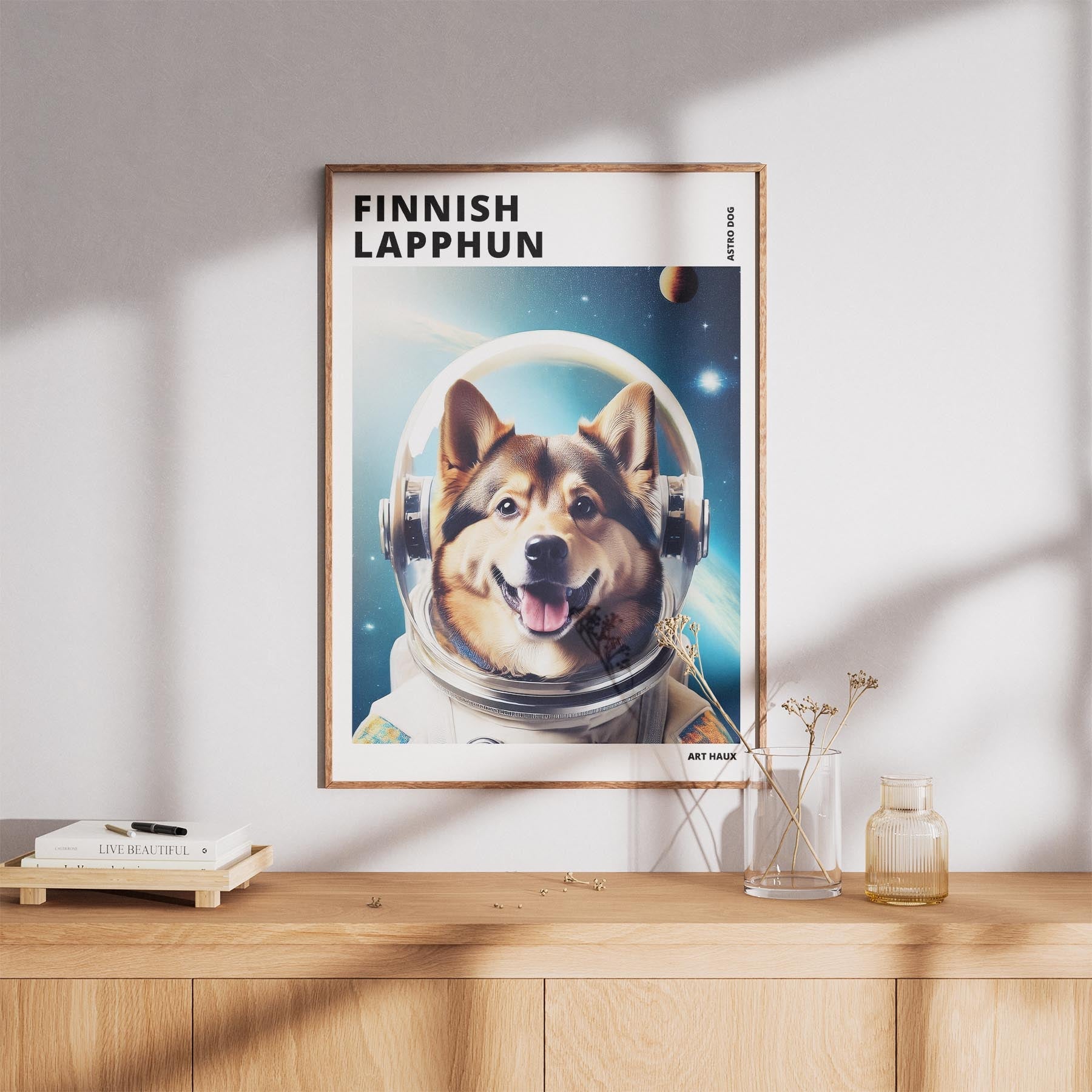 Finnish Lapphund Astronaut Dog Series with Text Astro Dog image 8