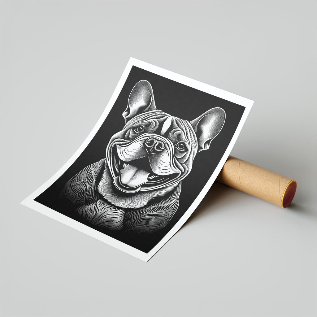 Bulldog Line Dog Series in Black and White image 6