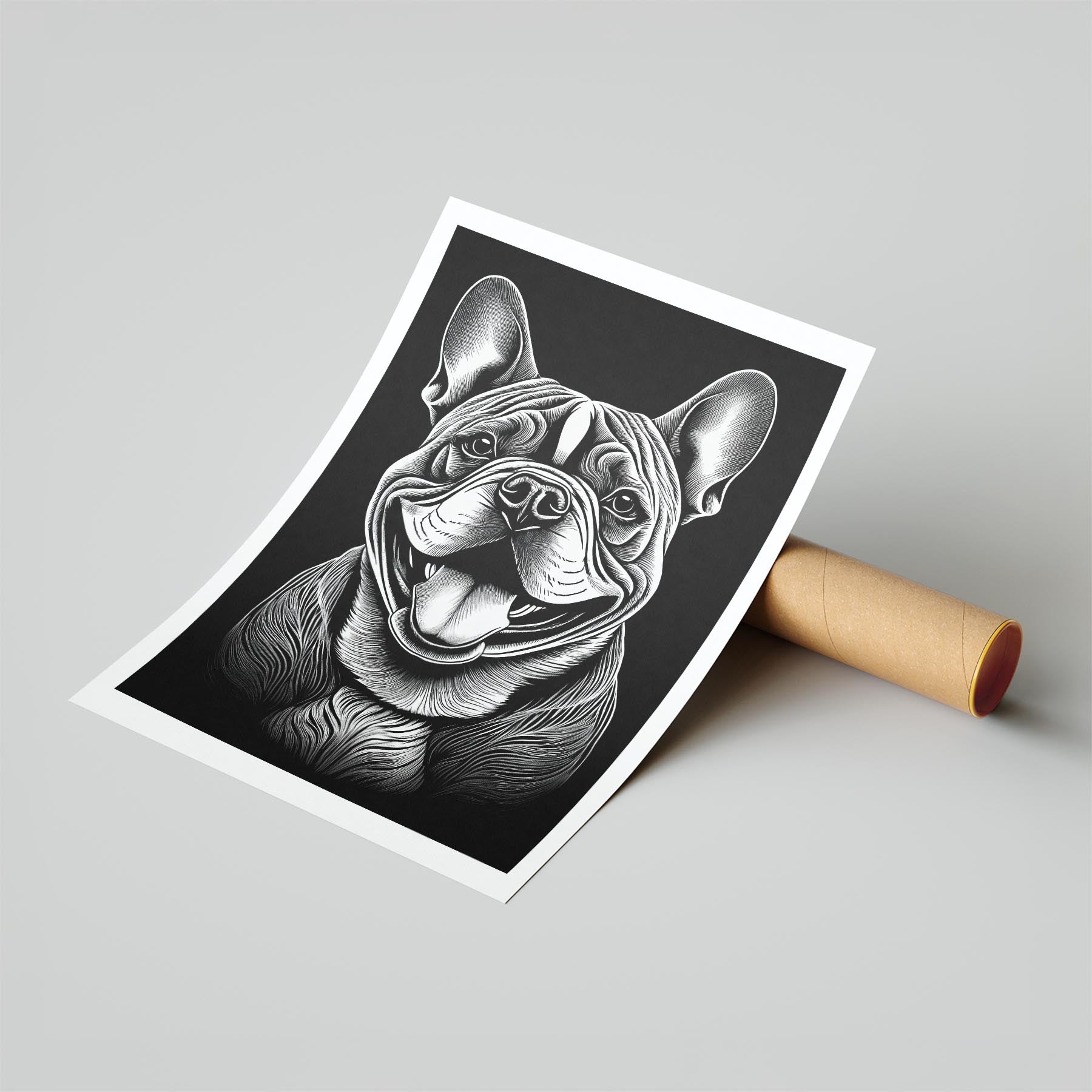 Bulldog Line Dog Series in Black and White image 6