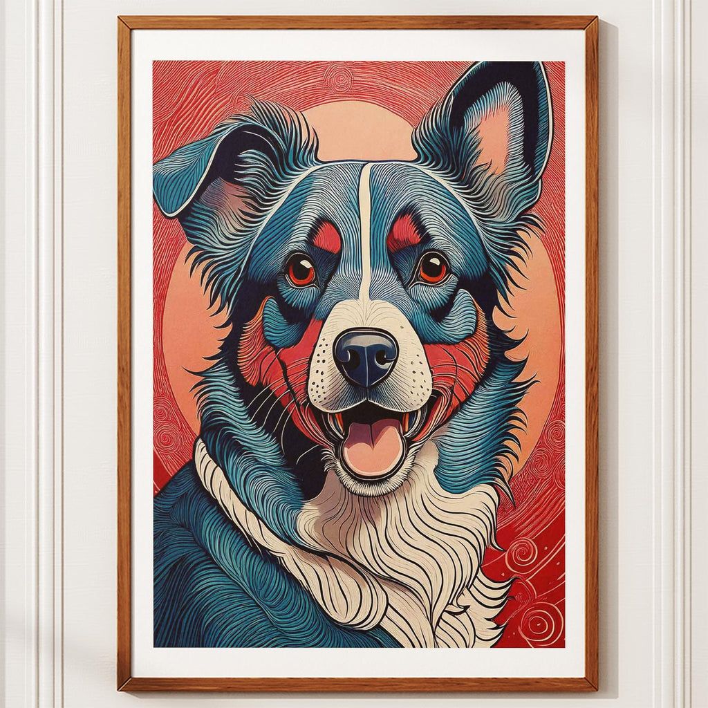 Border Collie Hokusai Japanese Inspired Dog Series image 10