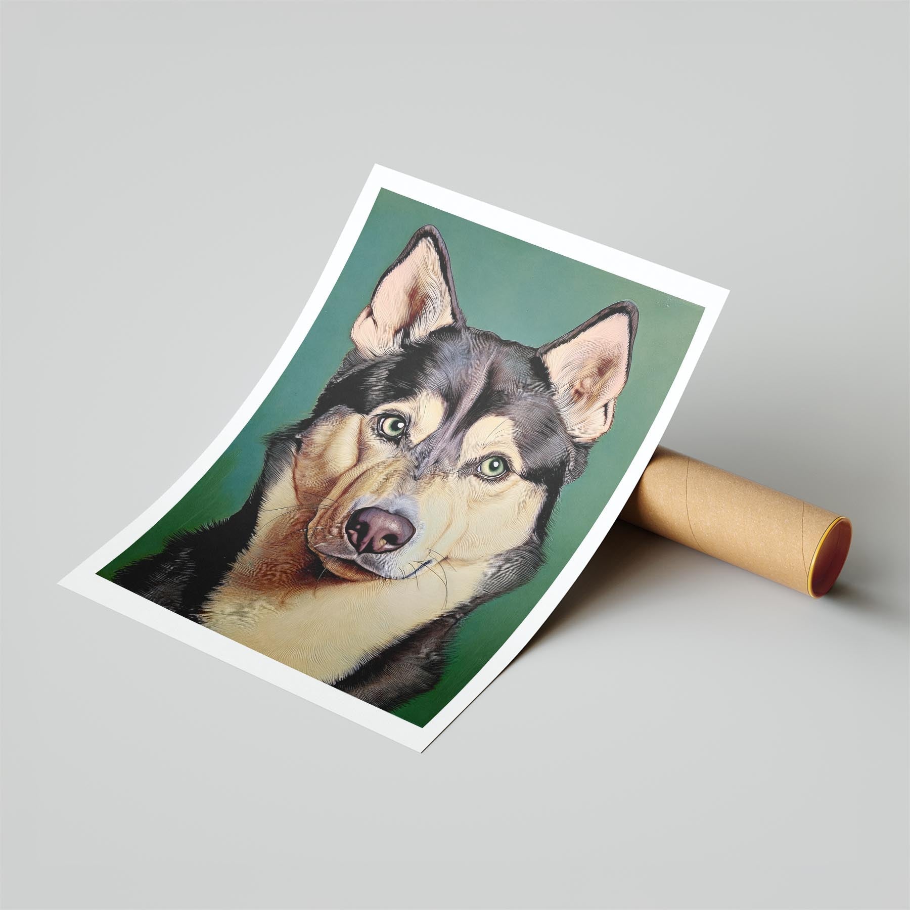 Siberian Husky Green Painted Series image 6