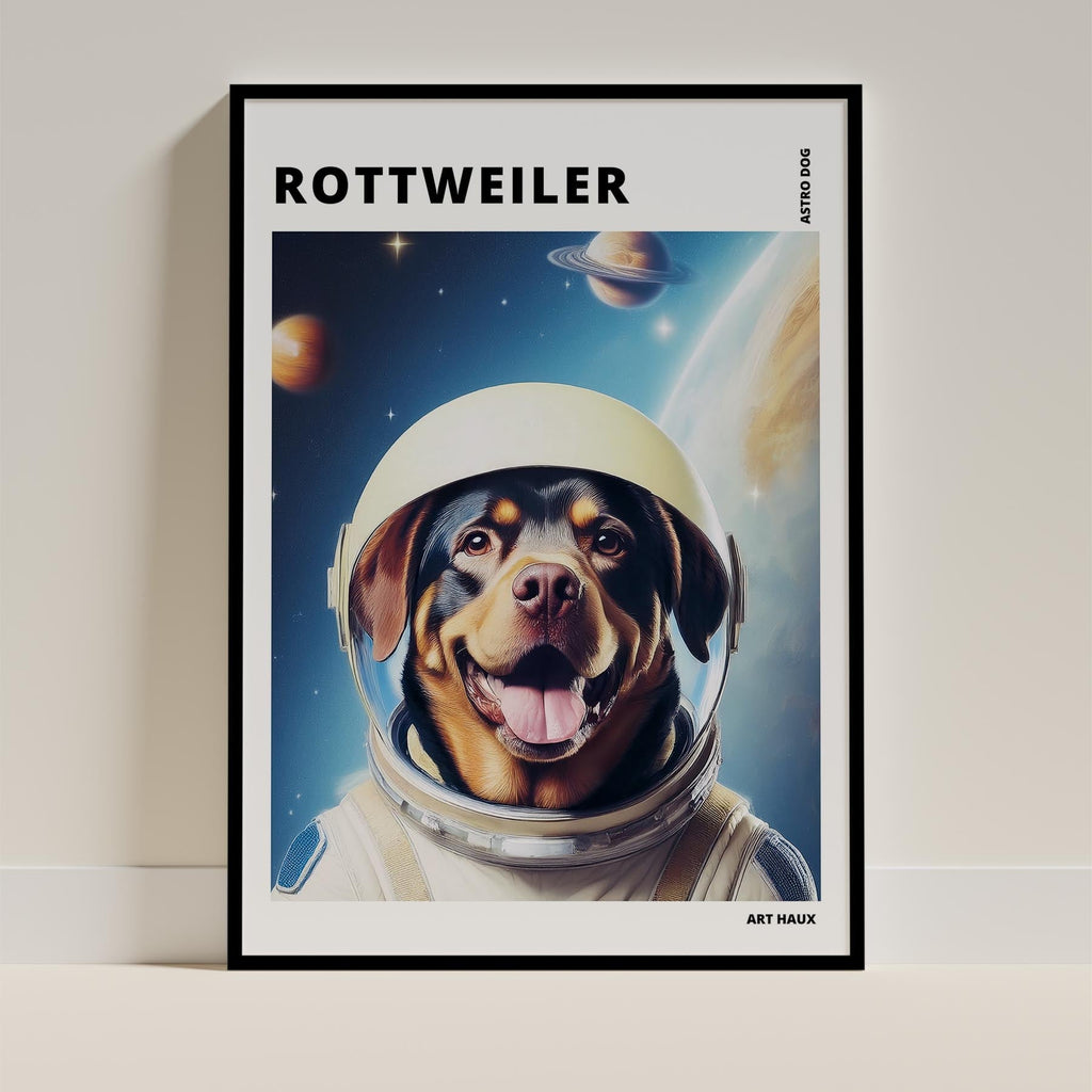 Rottweiler Astronaut Dog Series with Text Astro Dog image 11