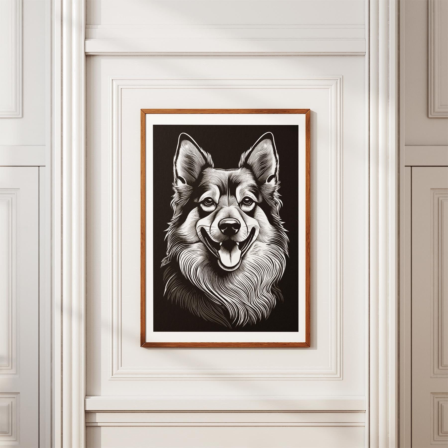 German Spitz Line Dog Series in Black and White image 3