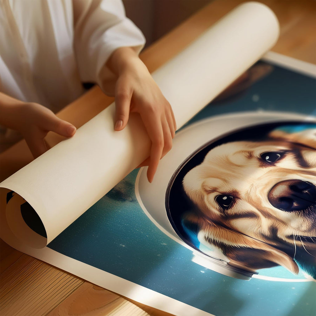 Golden Retriever Astronaut Dog Series with Text Astro Dog image 1