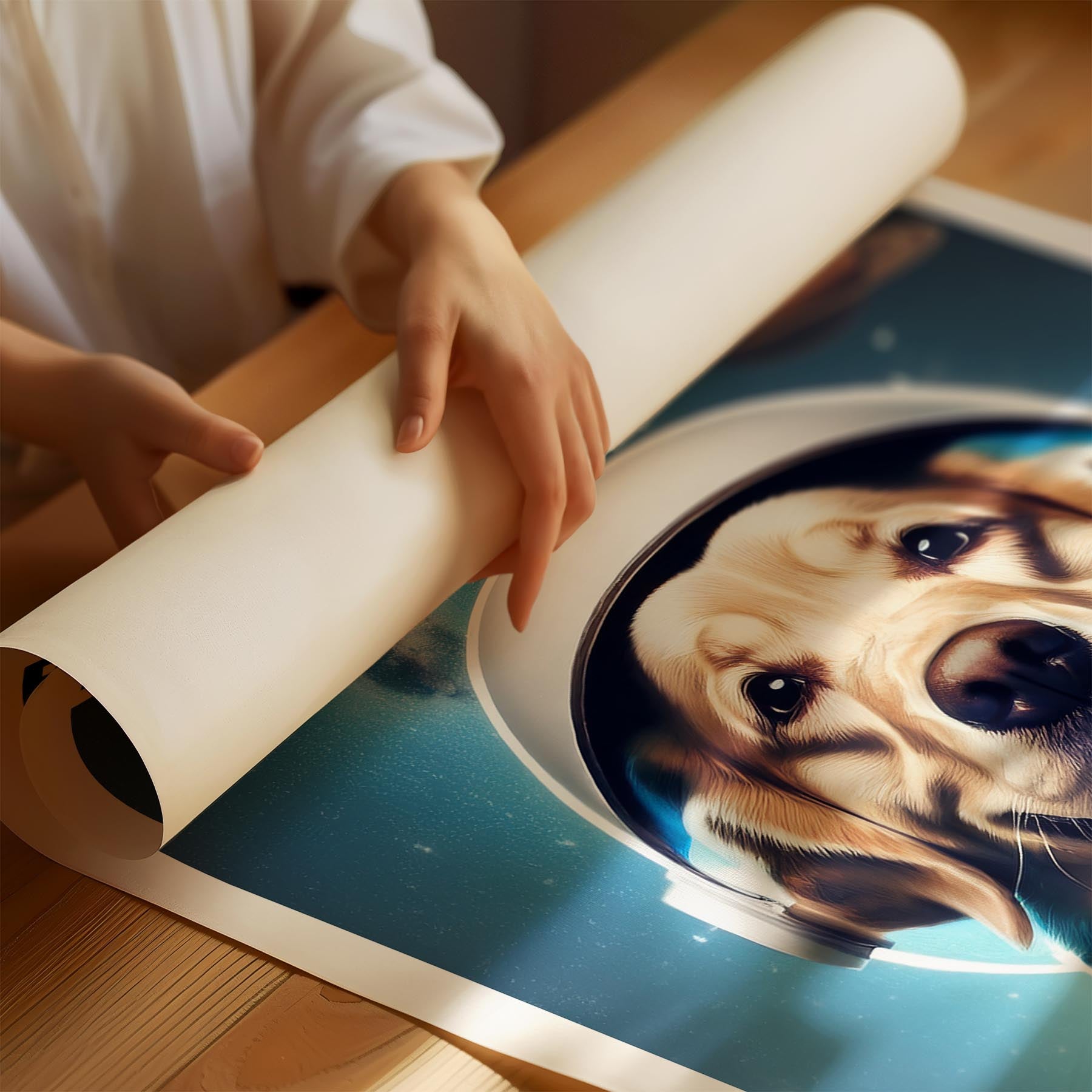 Golden Retriever Astronaut Dog Series with Text Astro Dog image 1