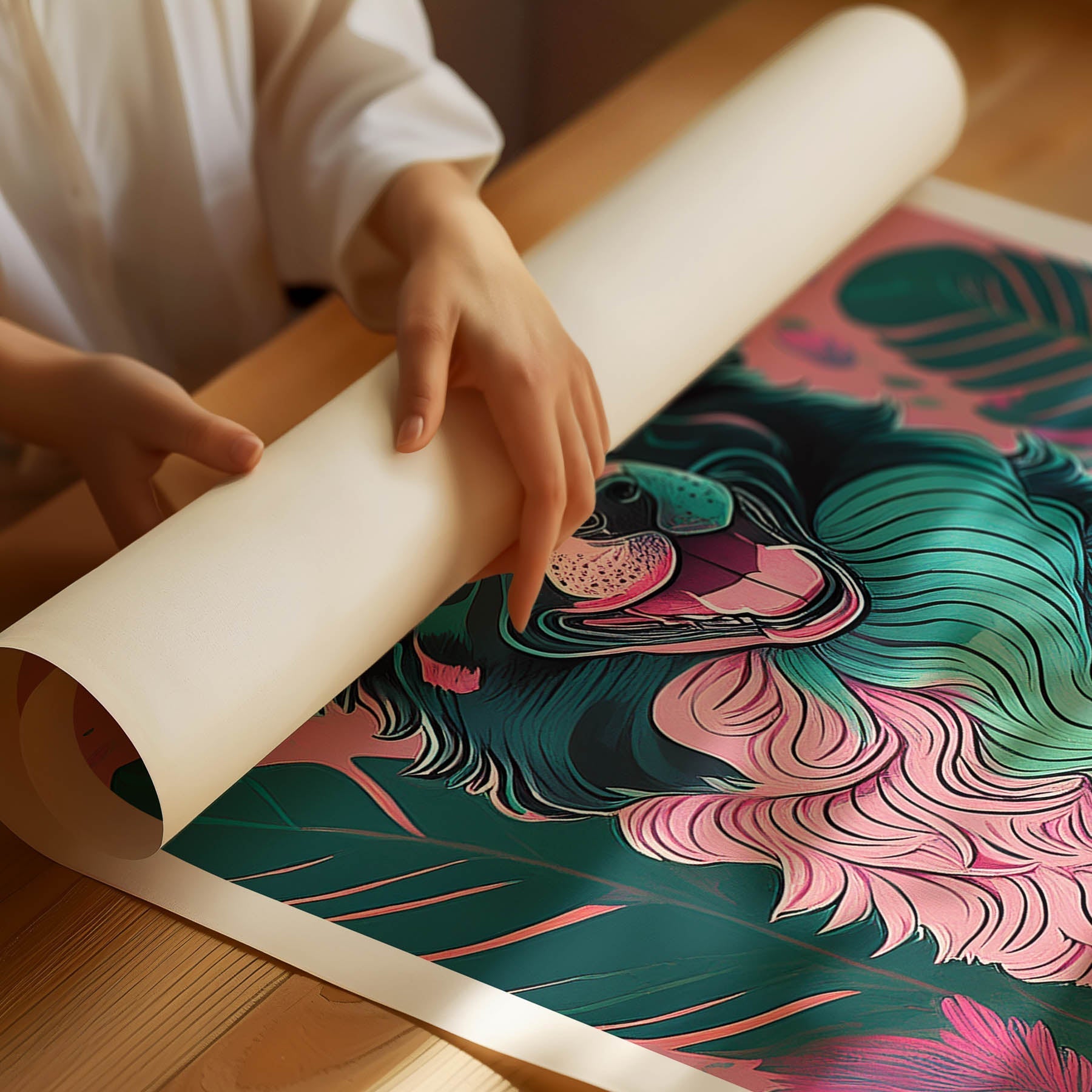 Border Collie Flowery Dog image 1