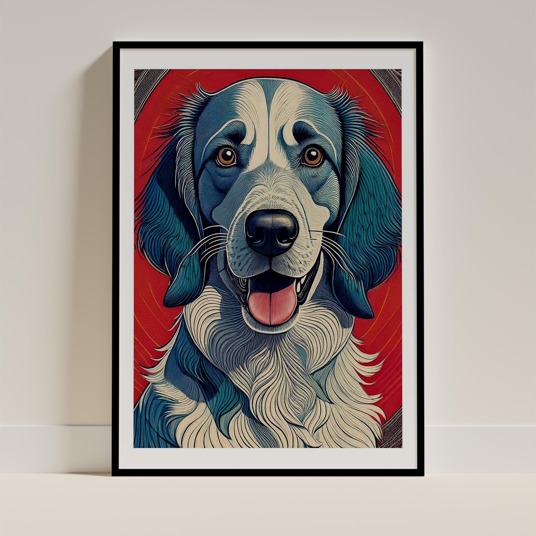 English Setter Hokusai Japanese Inspired Dog Series 2 image 0