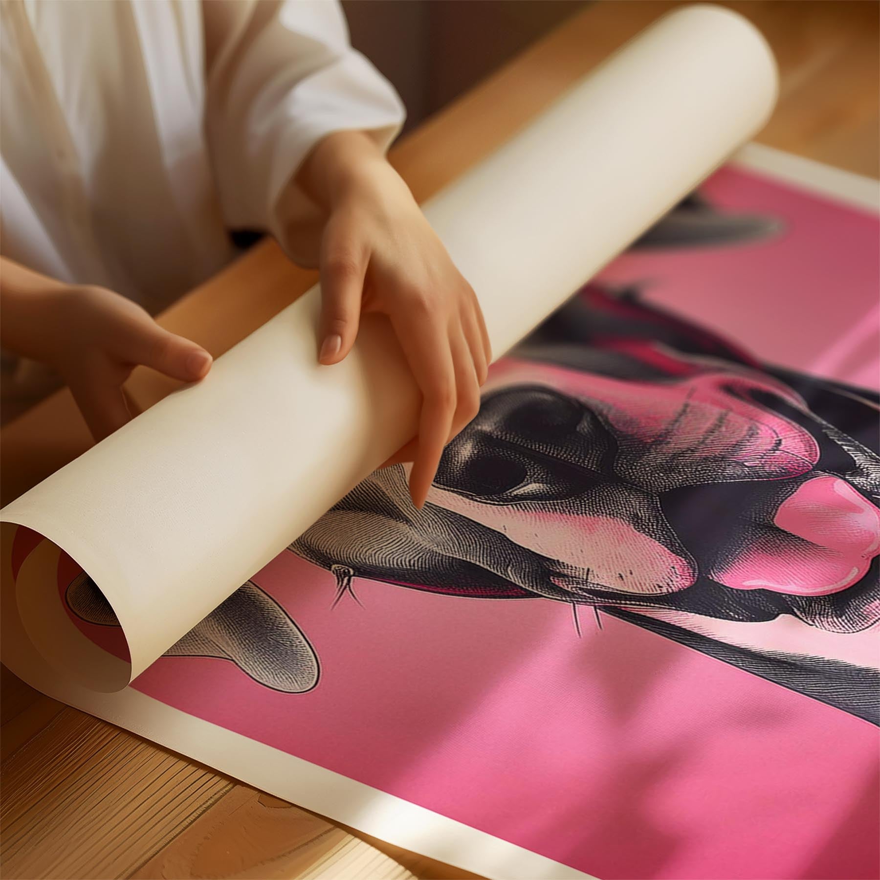 Great Dane Pink and Black Dog Series 2 image 1