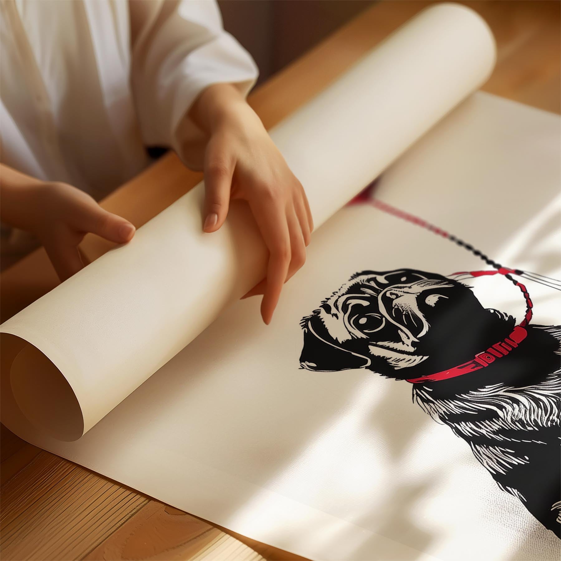 Pug DOGSY Series inspired by the Art of Banksy with text Dogsy image 1