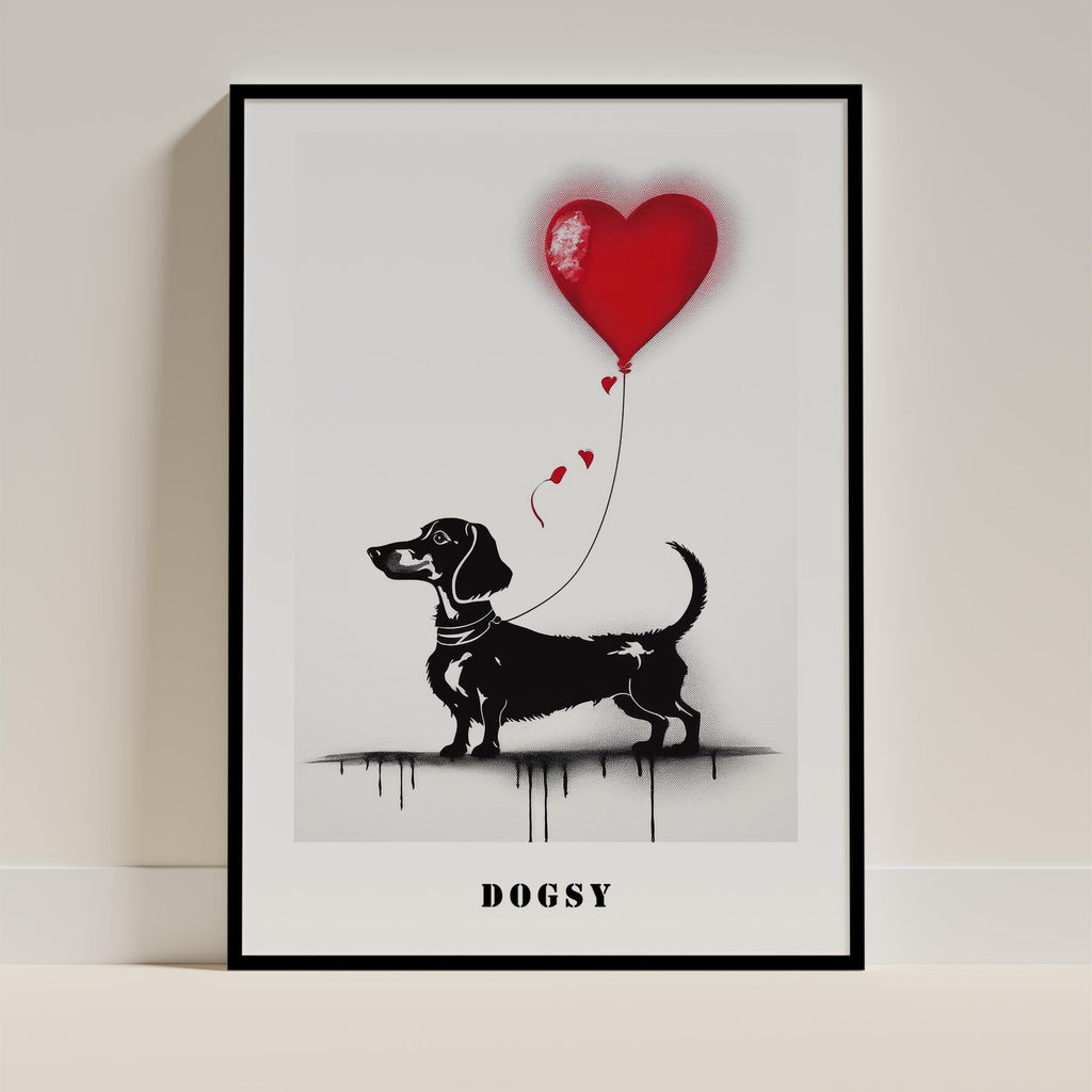 Dachshund DOGSY Series inspired by the Art of Banksy with text Dogsy image 11