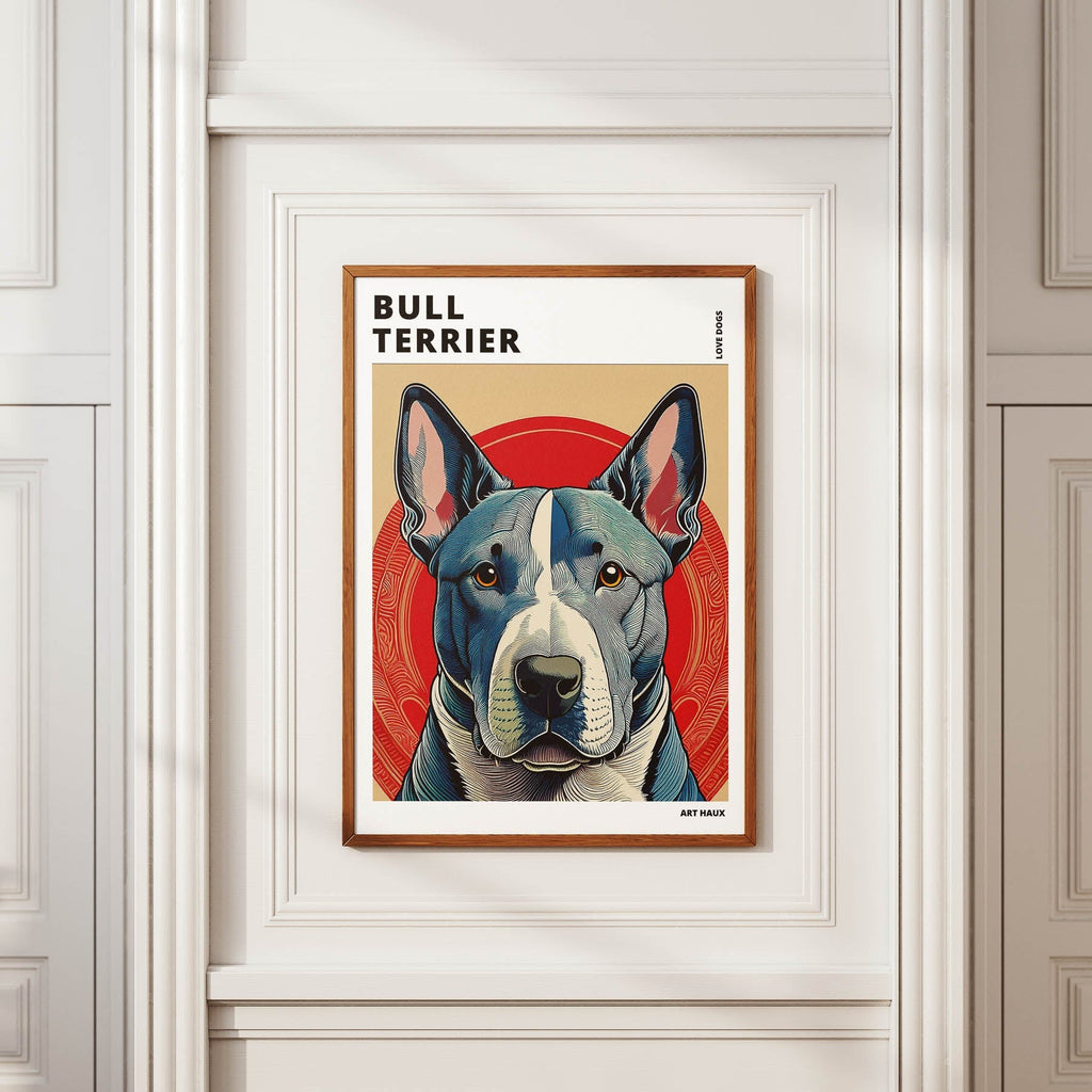 Bull Terrier Hokusai Japanese Inspired Dog Series with Text image 3