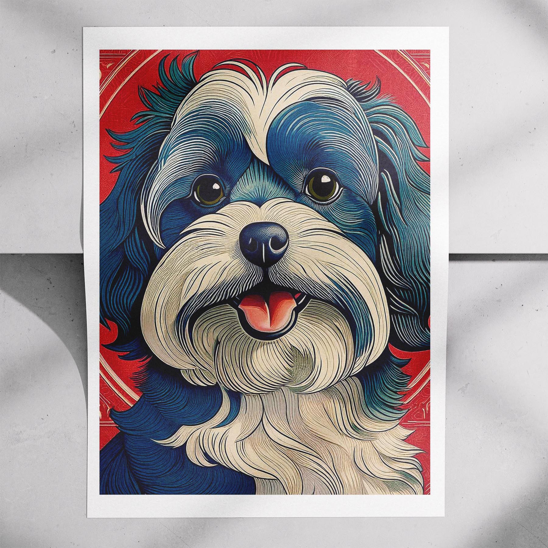 Poodle Hokusai Japanese Inspired Dog Series image 7