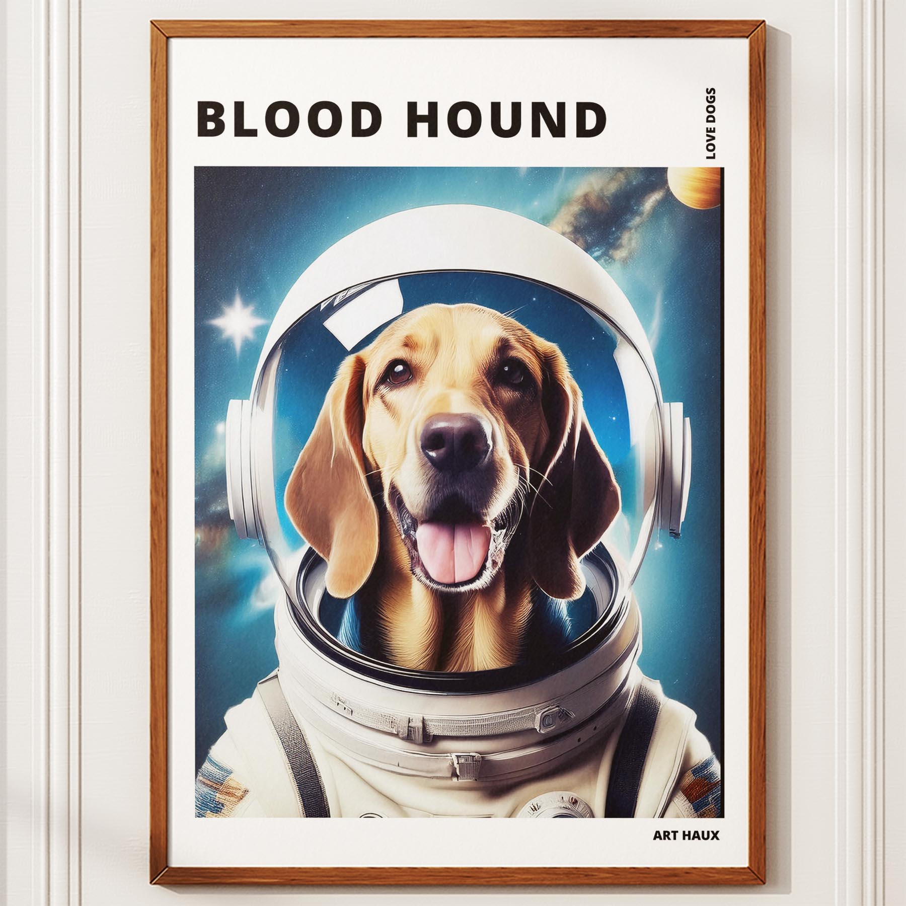 Bloodhound Astronaut Dog Series with Text Astro Dog image 10