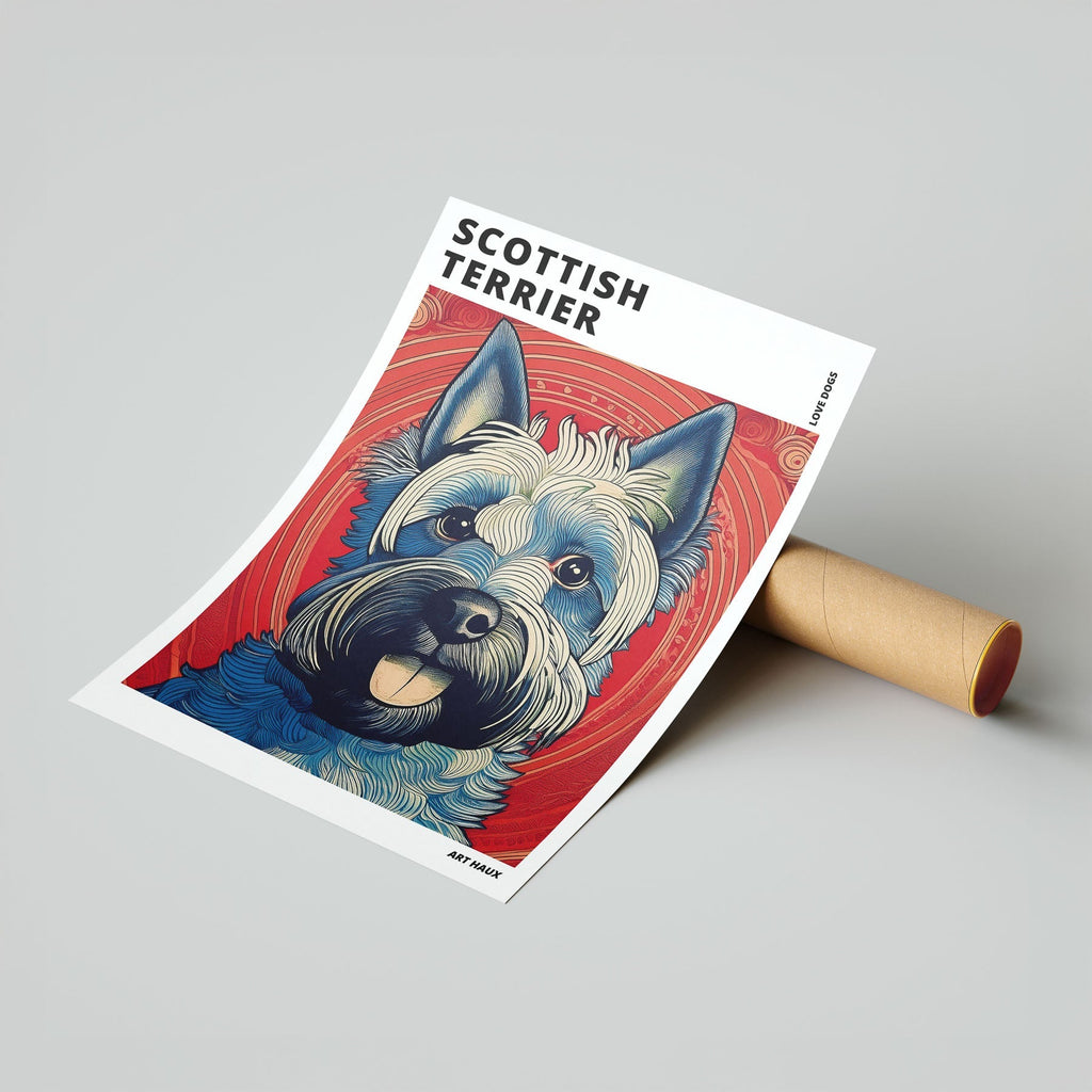 Scottish Terrier Hokusai Japanese Inspired Dog Series with Text image 6