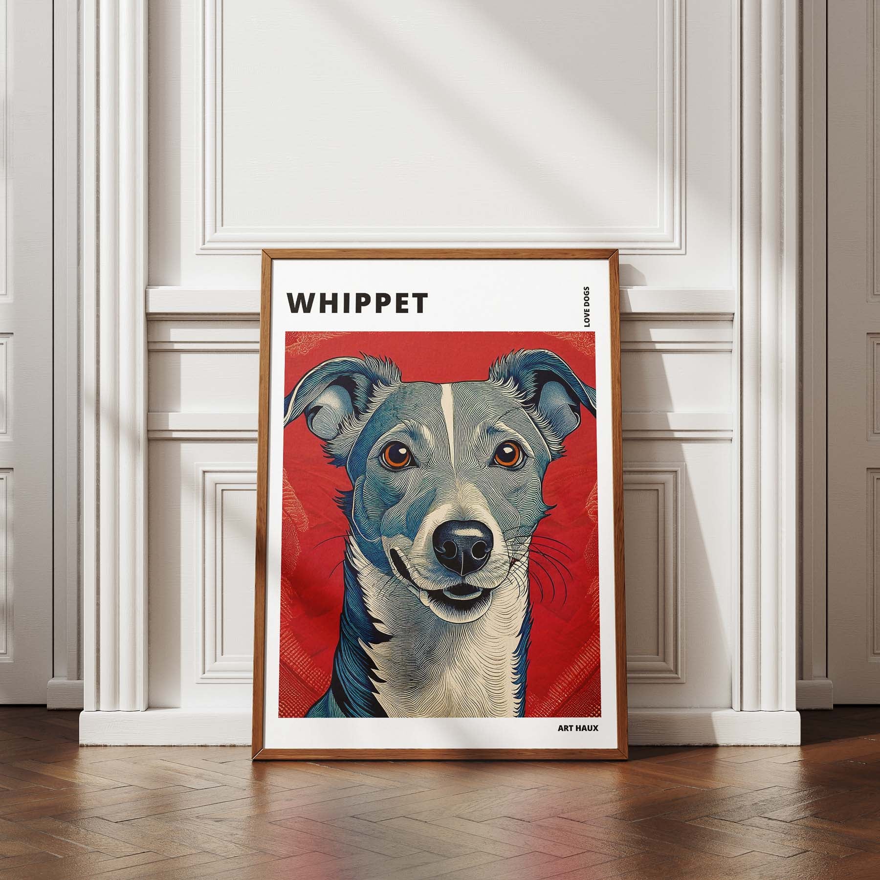 Whippet Hokusai Japanese Inspired Dog Series with Text image 4