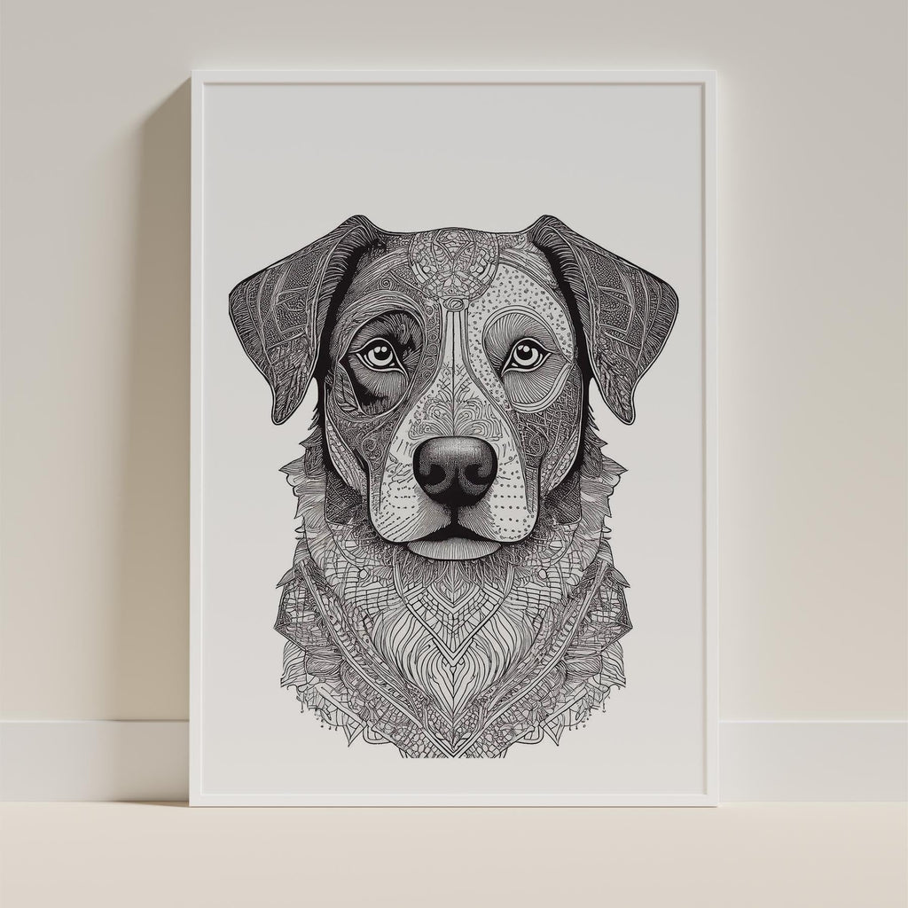 Border Collie Mandala Black and White Dog Series image 9