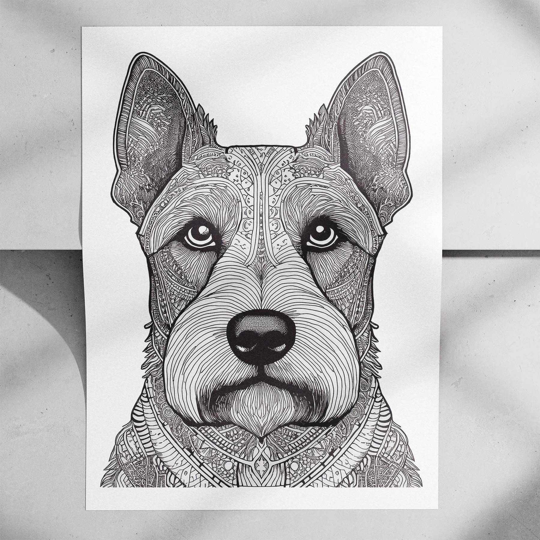 Scottish Terrier Mandala Black and White Dog Series image 7