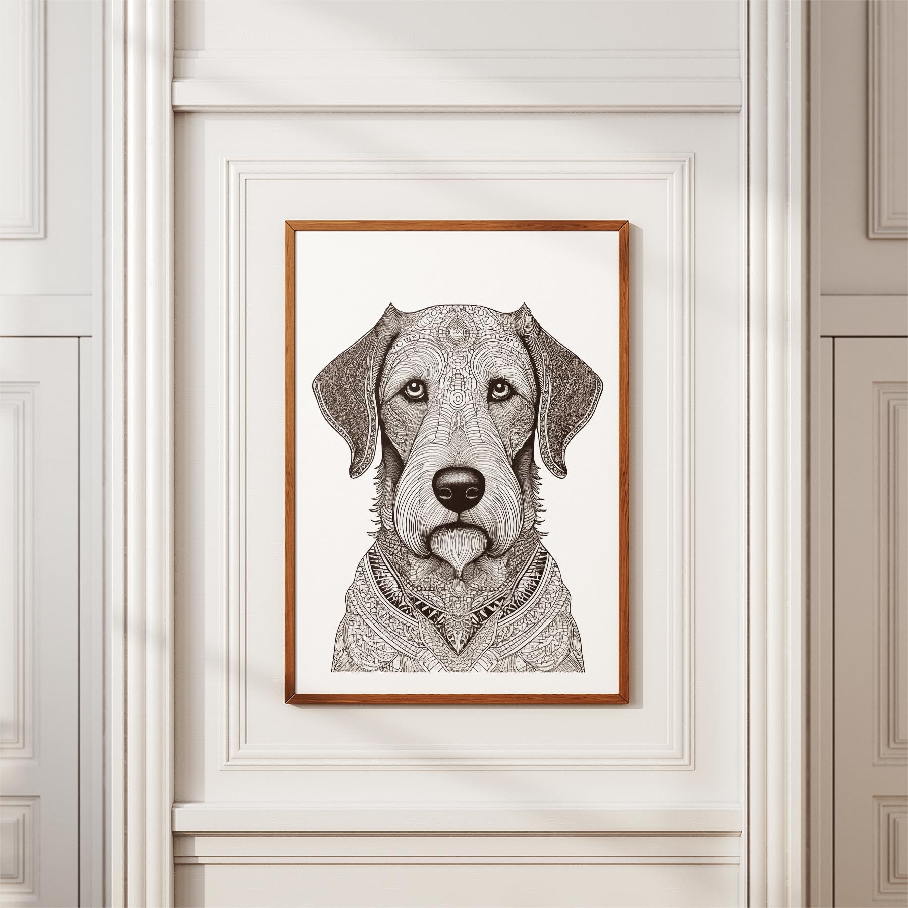 Irish Wolfhound Mandala Black and White Dog Series image 3