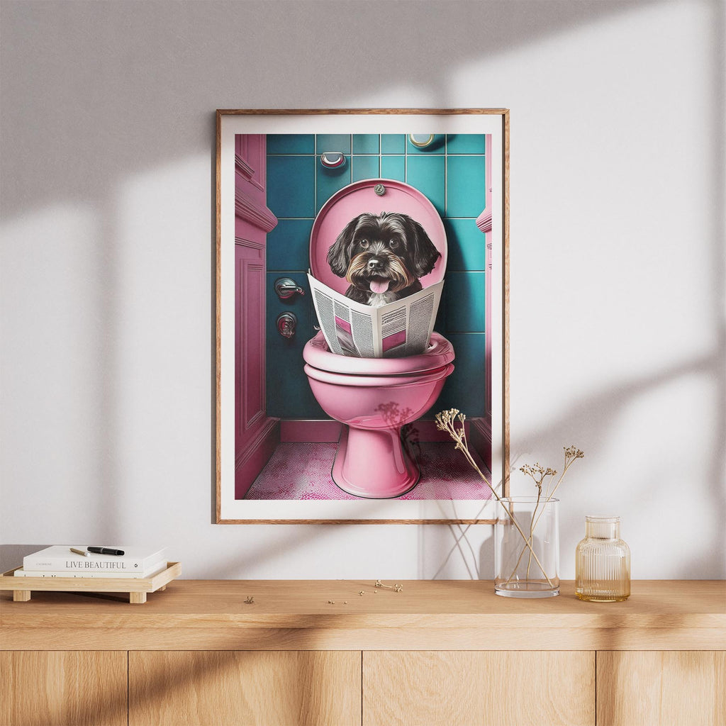 Havanese Toilet Dogs PInk and Turquise image 8