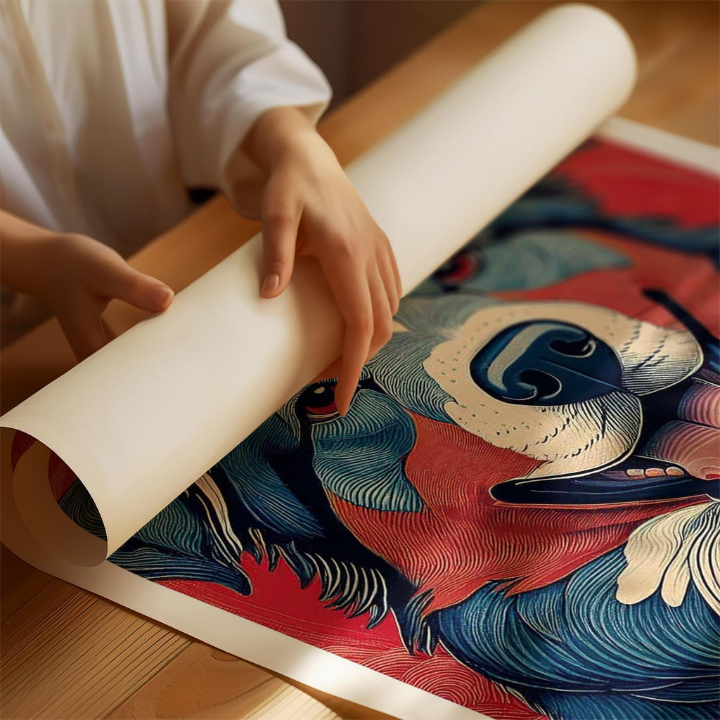 Australian Shepherd Hokusai Japanese Inspired Dog Series image 1