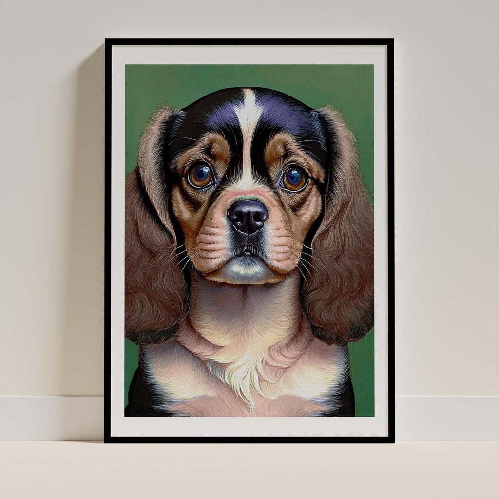 Cavalier Spaniel Green Painted Series image 0