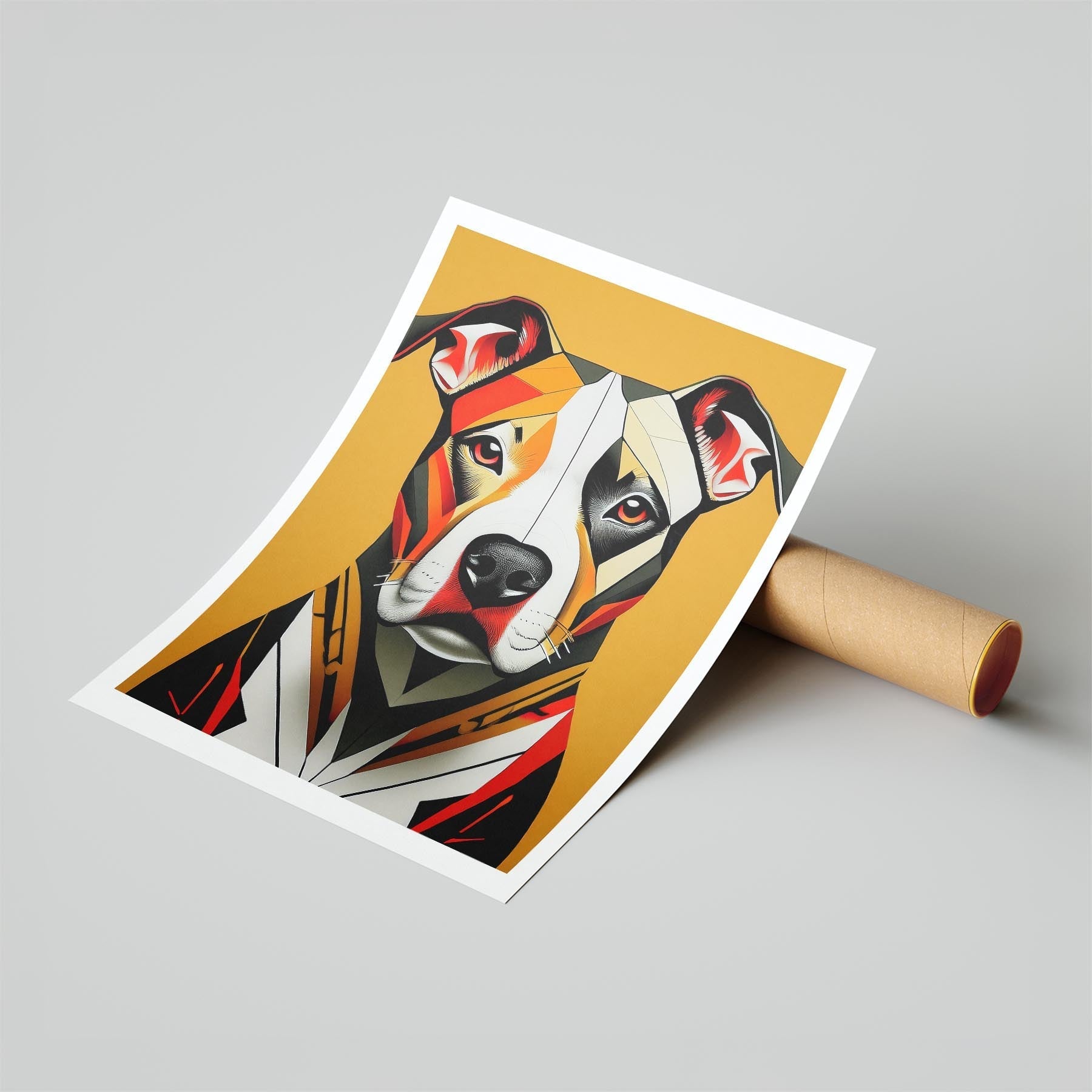 Staffordshire Bull Terrier Geometric Orange Series image 6