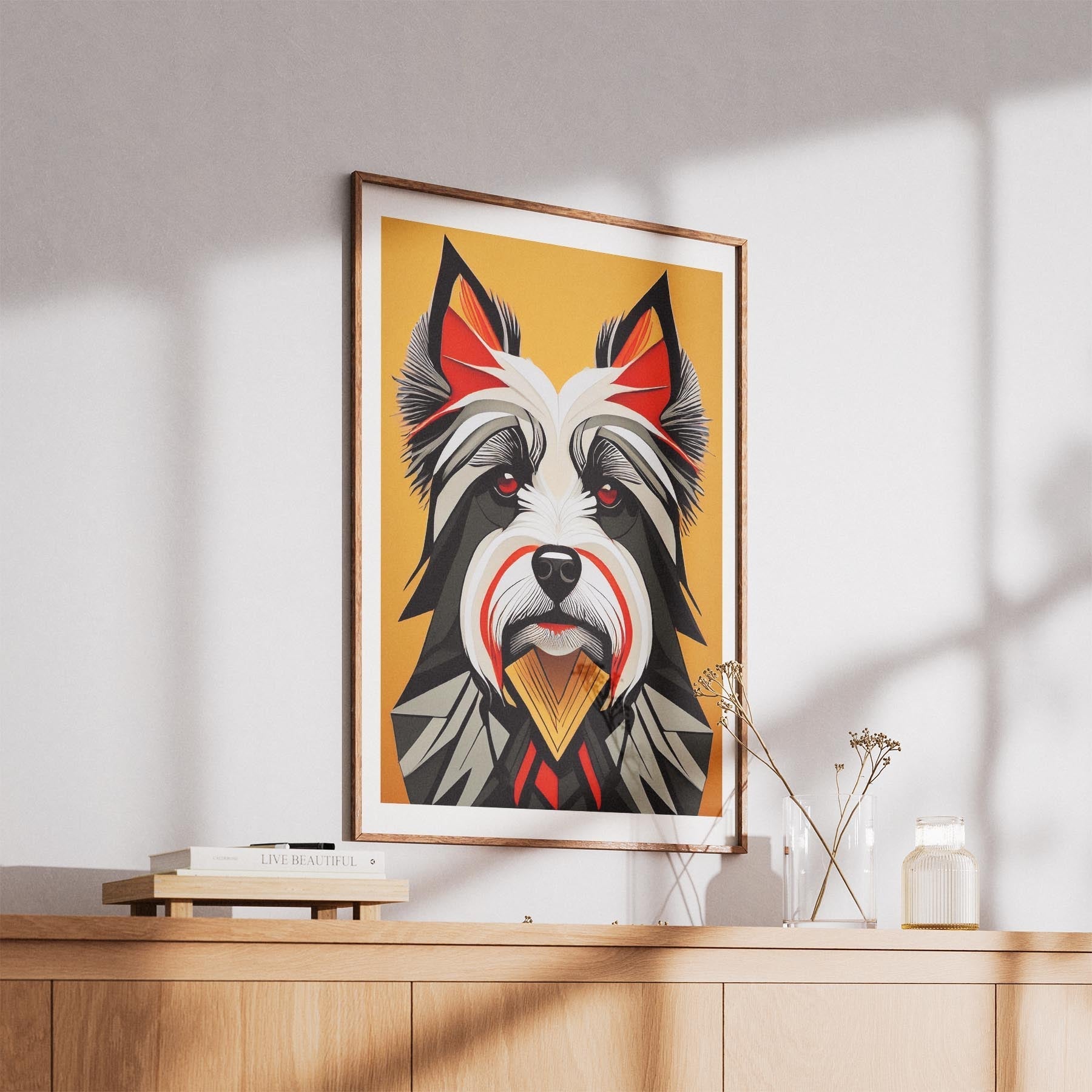 Australian Silky Terrier Geometric Orange Series image 5