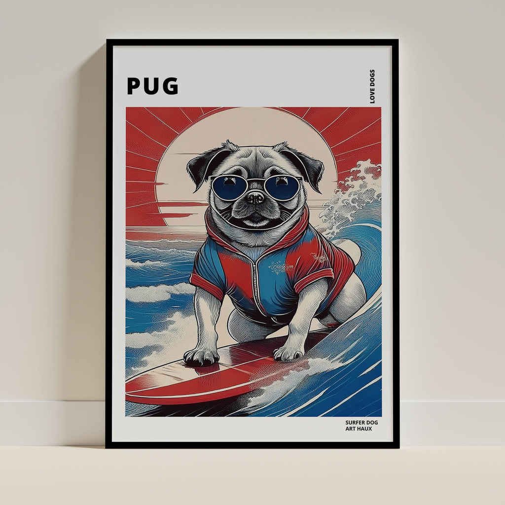 Pug Hokosai Surfer Dogs 2 image 0