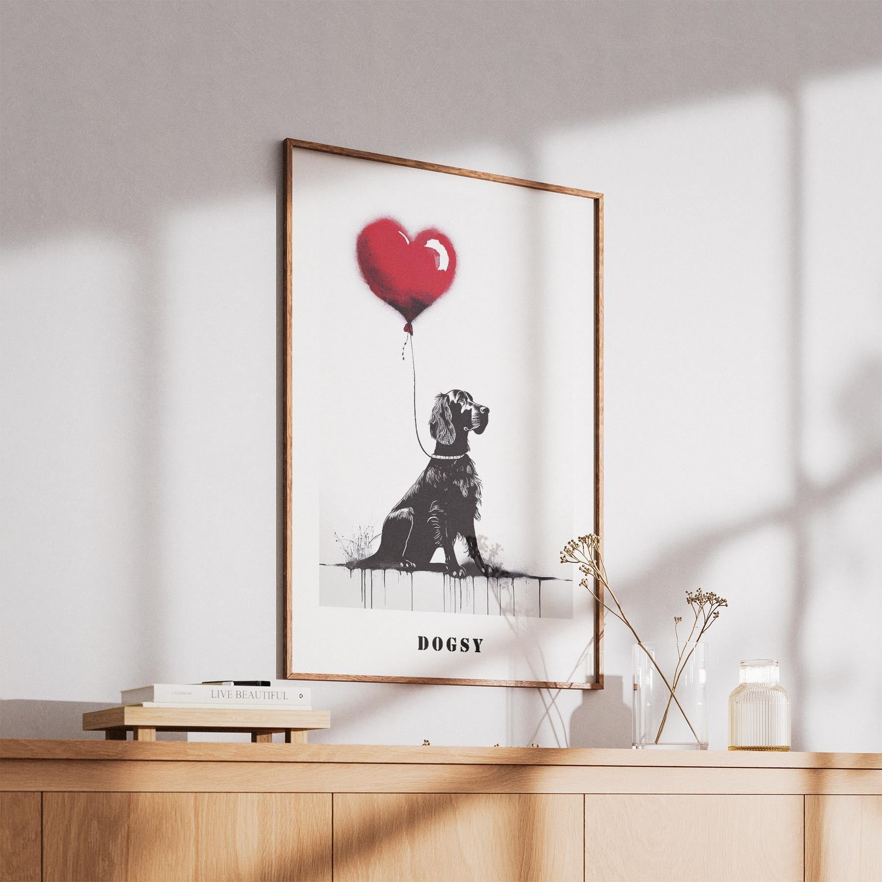 Gordon Setter DOGSY Series inspired by the Art of Banksy with text Dogsy image 5