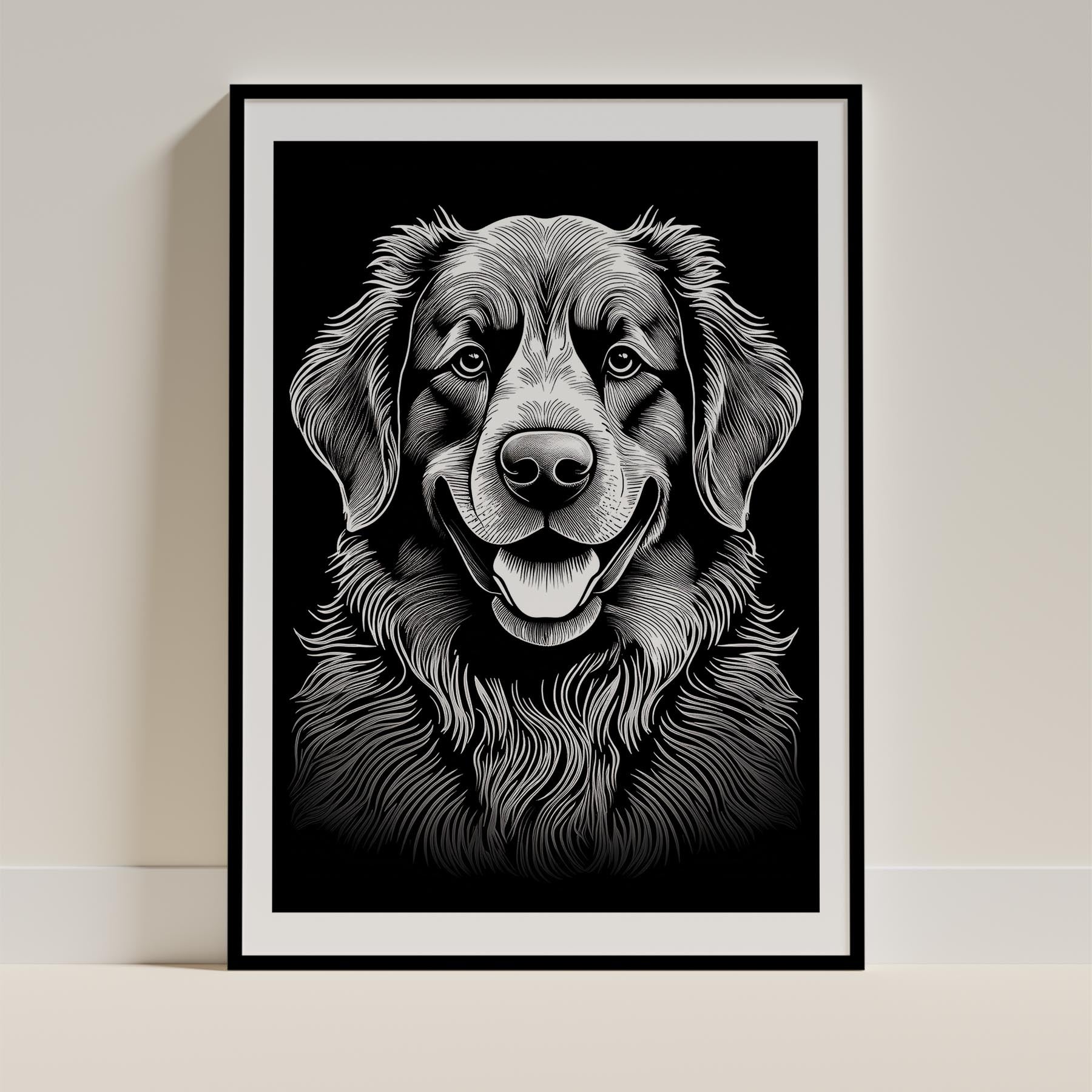 Newfoundland Line Dog Series in Black and White image 0