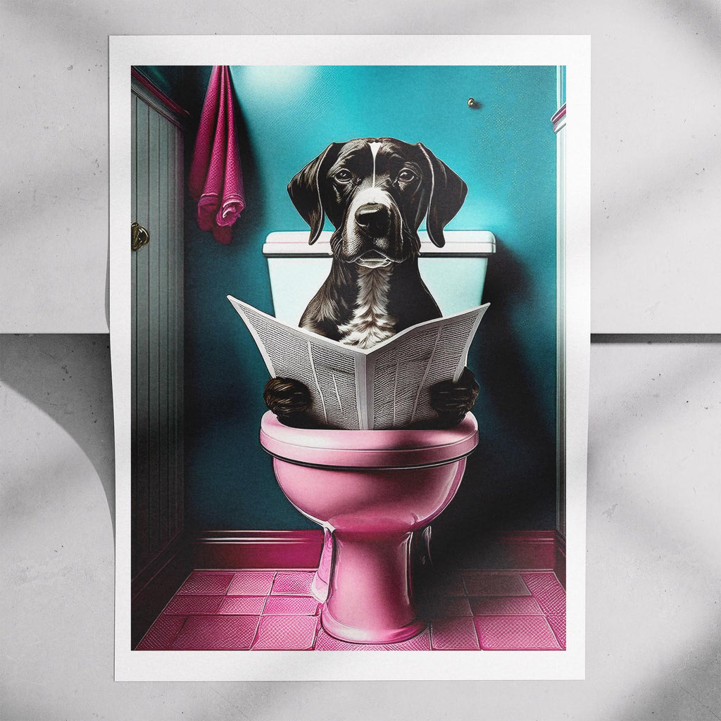 English Pointer Toilet Dogs PInk and Turquise image 7
