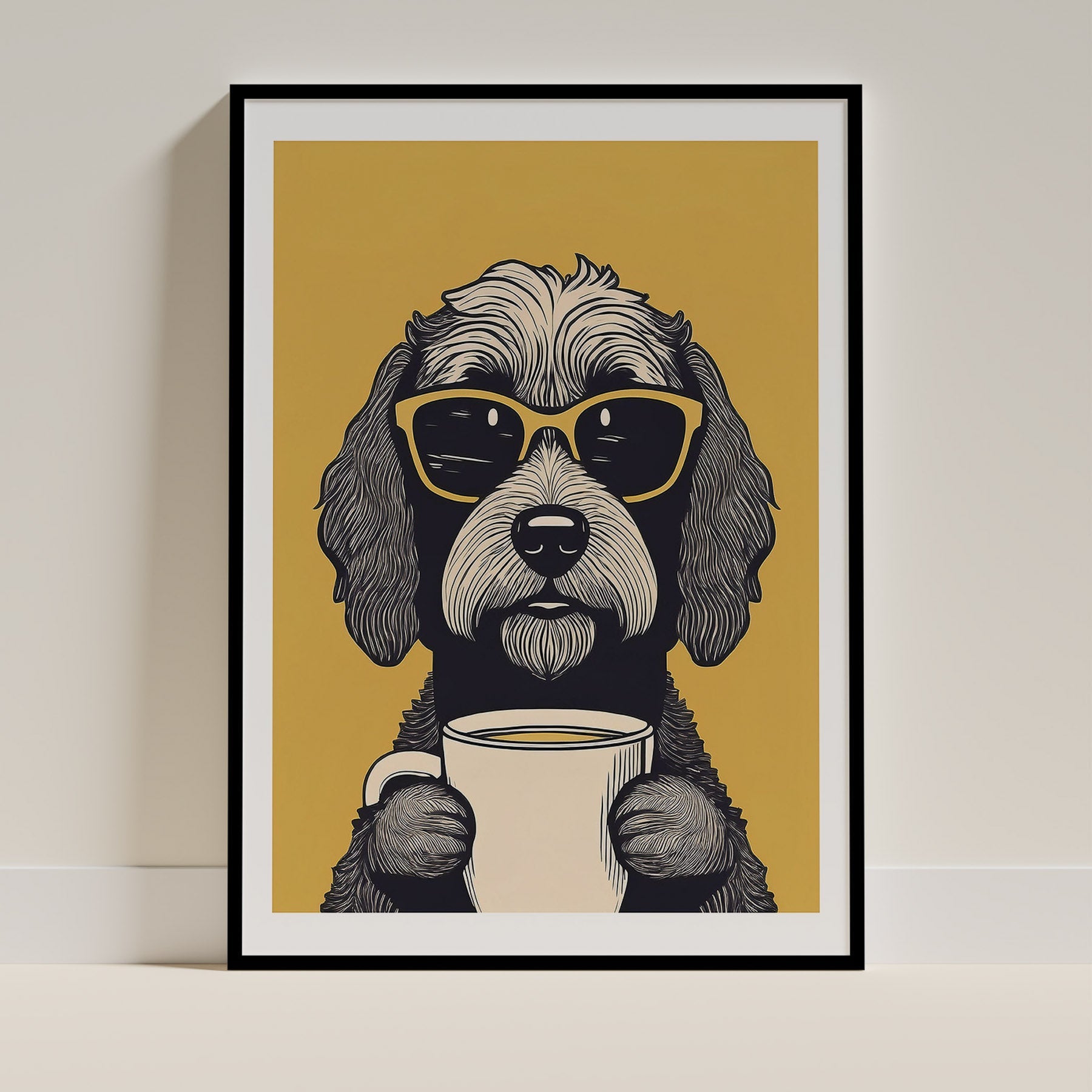 Schnoodle Chillin Coffee Dog image 0