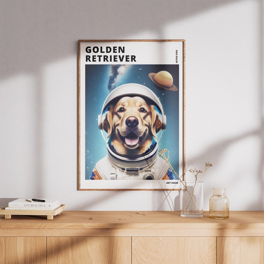 Golden Retriever Astronaut Dog Series with Text Astro Dog image 8