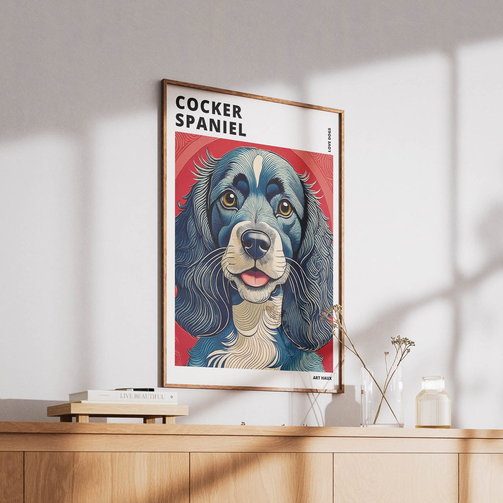 Cocker Spaniel Hokusai Japanese Inspired Dog Series with Text image 5